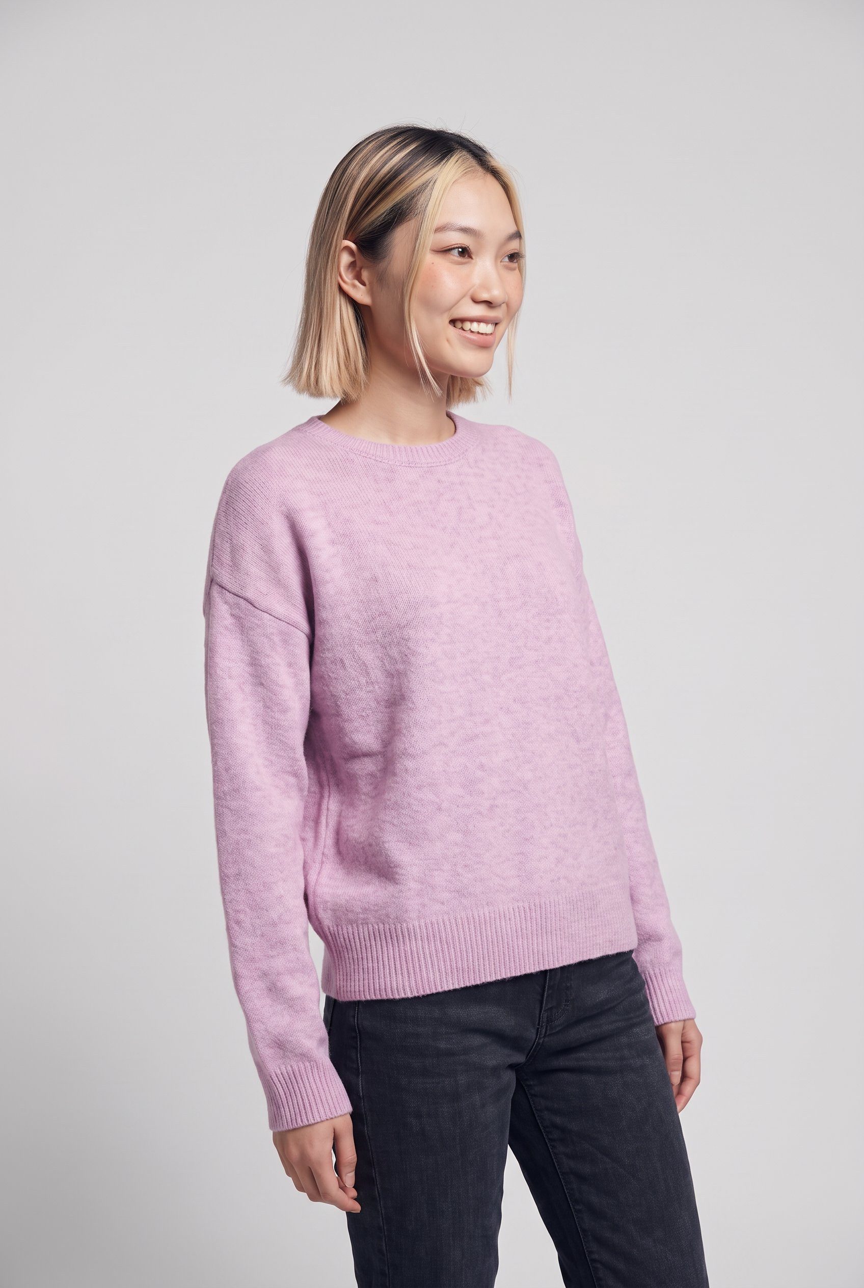 ONLY Strickpullover ONLOLIVIA LS O-NECK CC KNT Materialmix, regular fit