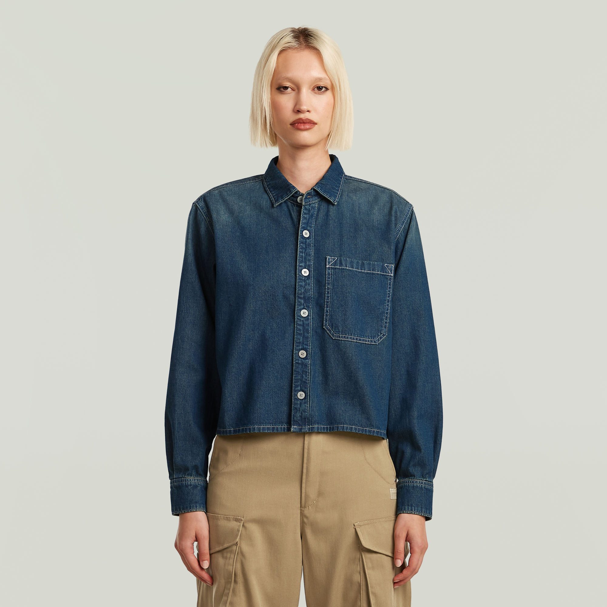 G-STAR Langarmbluse Boxy Relaxed 1-pkt Shirt l\s wmn