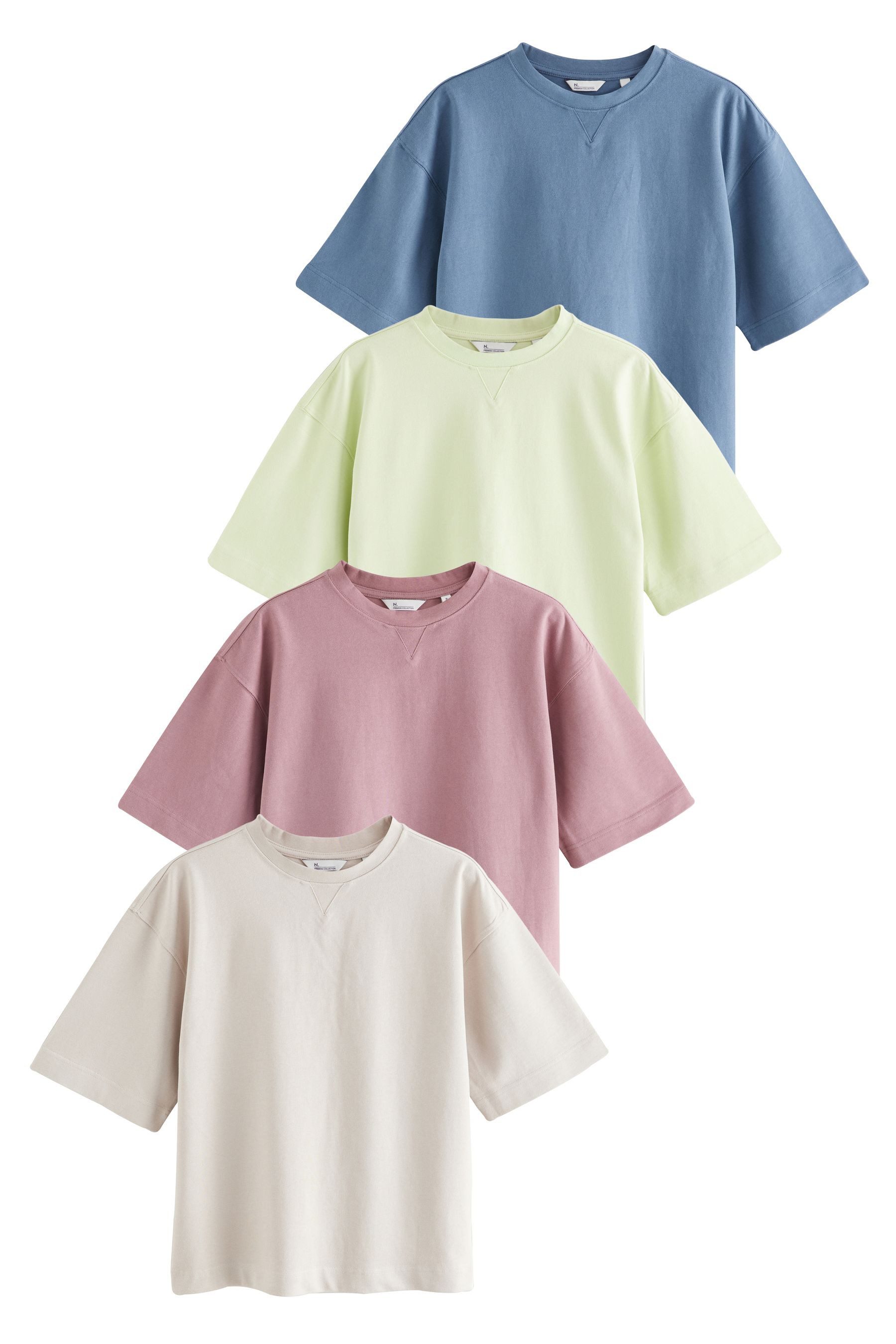 Next T-Shirt 4 x Oversized Fit günstig online kaufen
