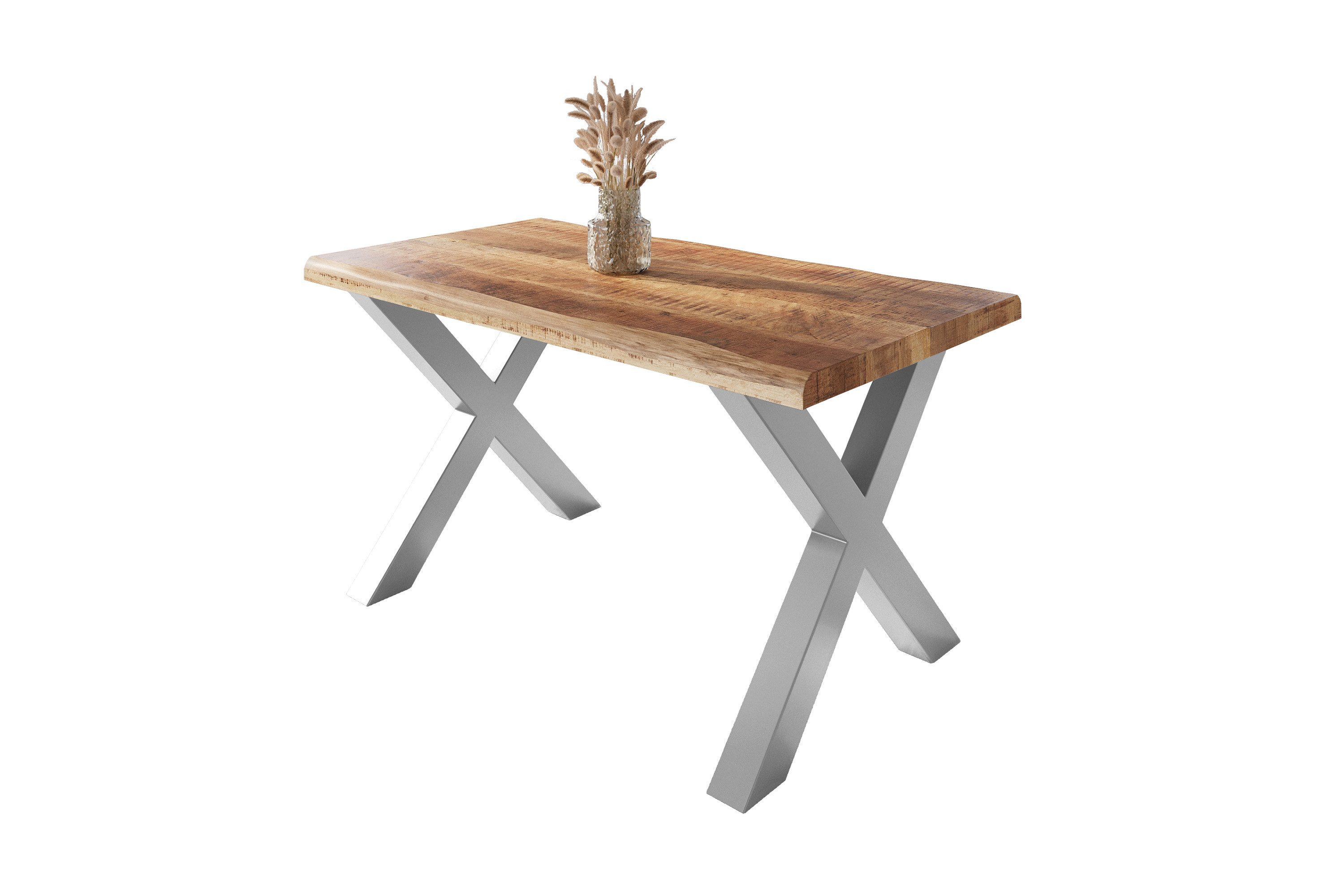 SAM® Esstisch Waves_X, Mangoholz, gedoppelte Tischplatte, günstig online kaufen