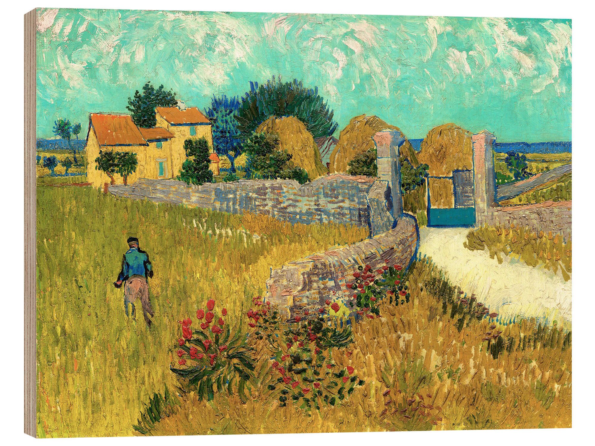 Posterlounge Wandbild Bauernhaus in der Provence, Vincent van Gogh, erhältlich als Poster, Leinwandbild, Wandsticker oder Acrylglasbild