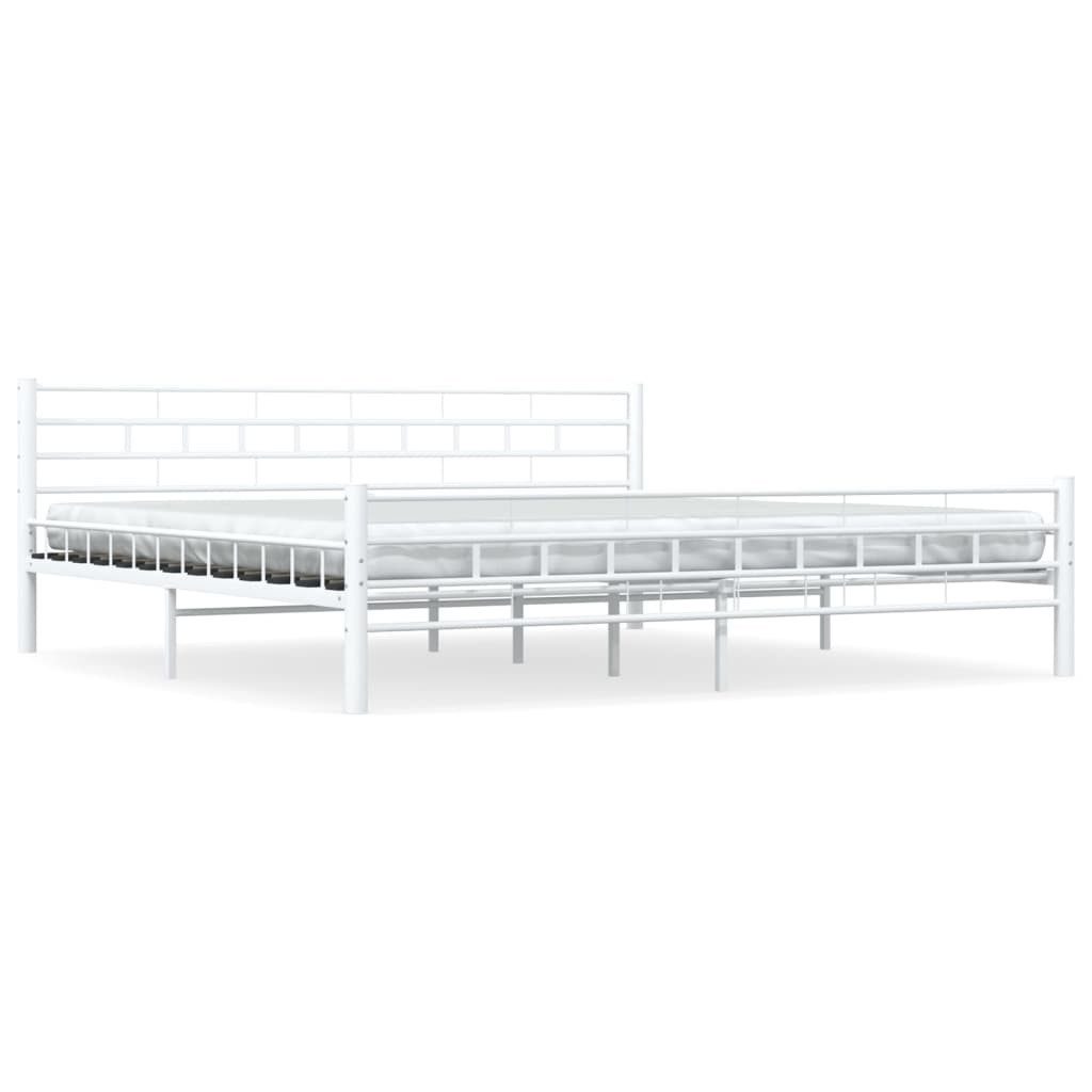 vidaXL Bettgestell, Bettrahmen Weiß Metall 200×200 cm