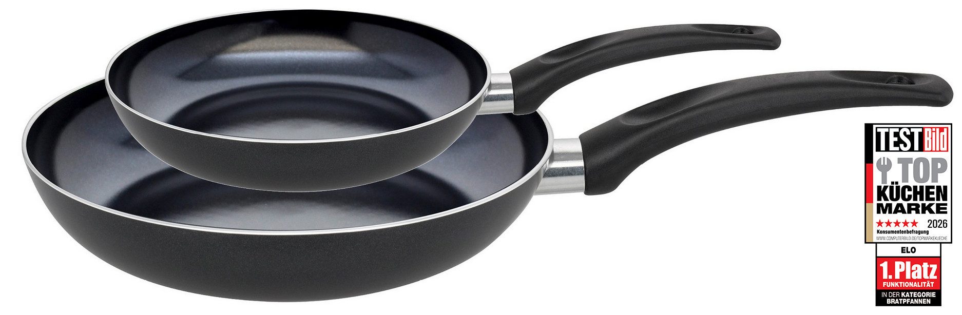 Elo Basic Pfannen-Set Bratpfanne Prima Cucina, Set 2-teilig, Aluminium (Set, 2-tlg), kratzfest