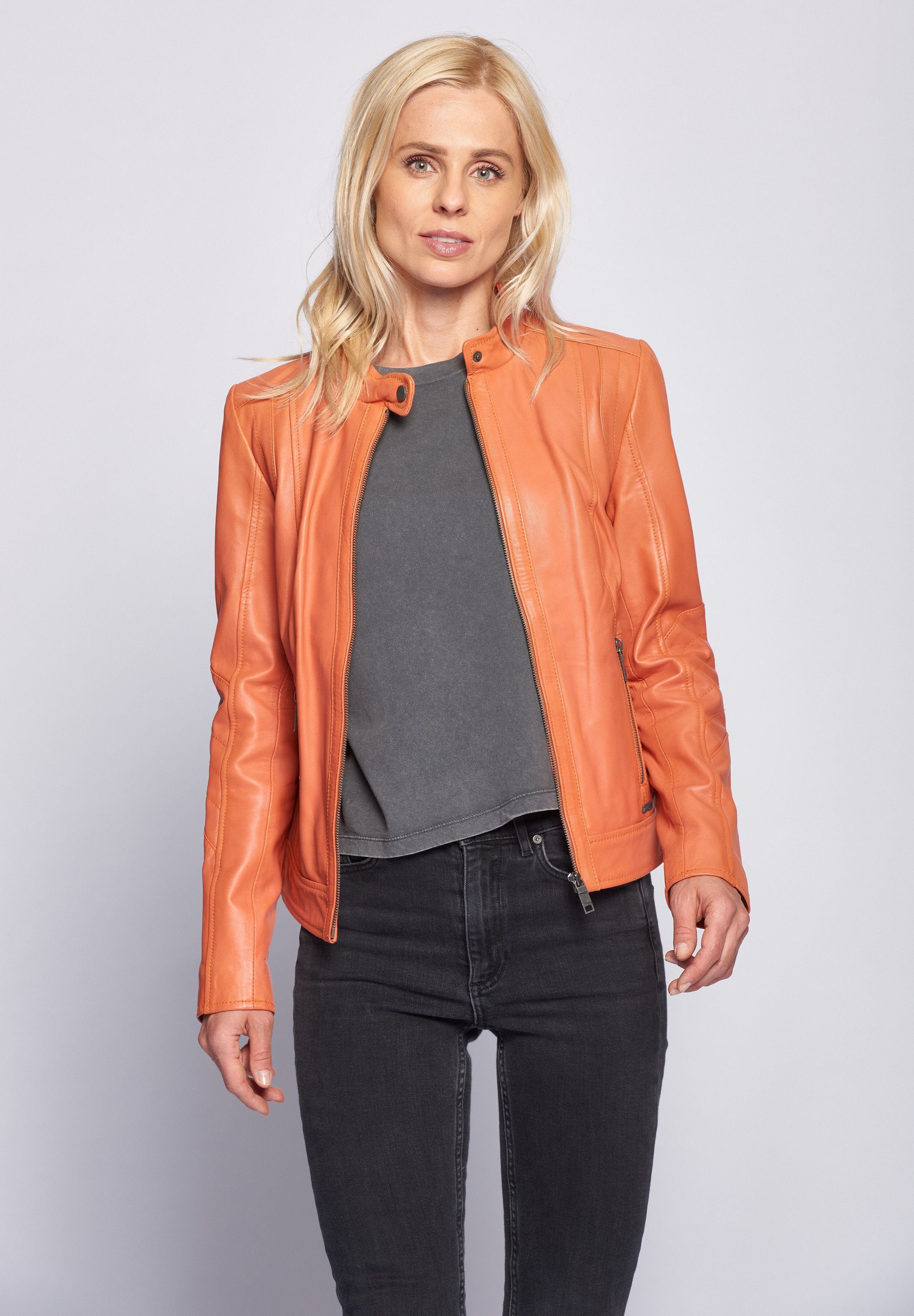 Höchste Qualität Maze Lederjacke Marcie orange