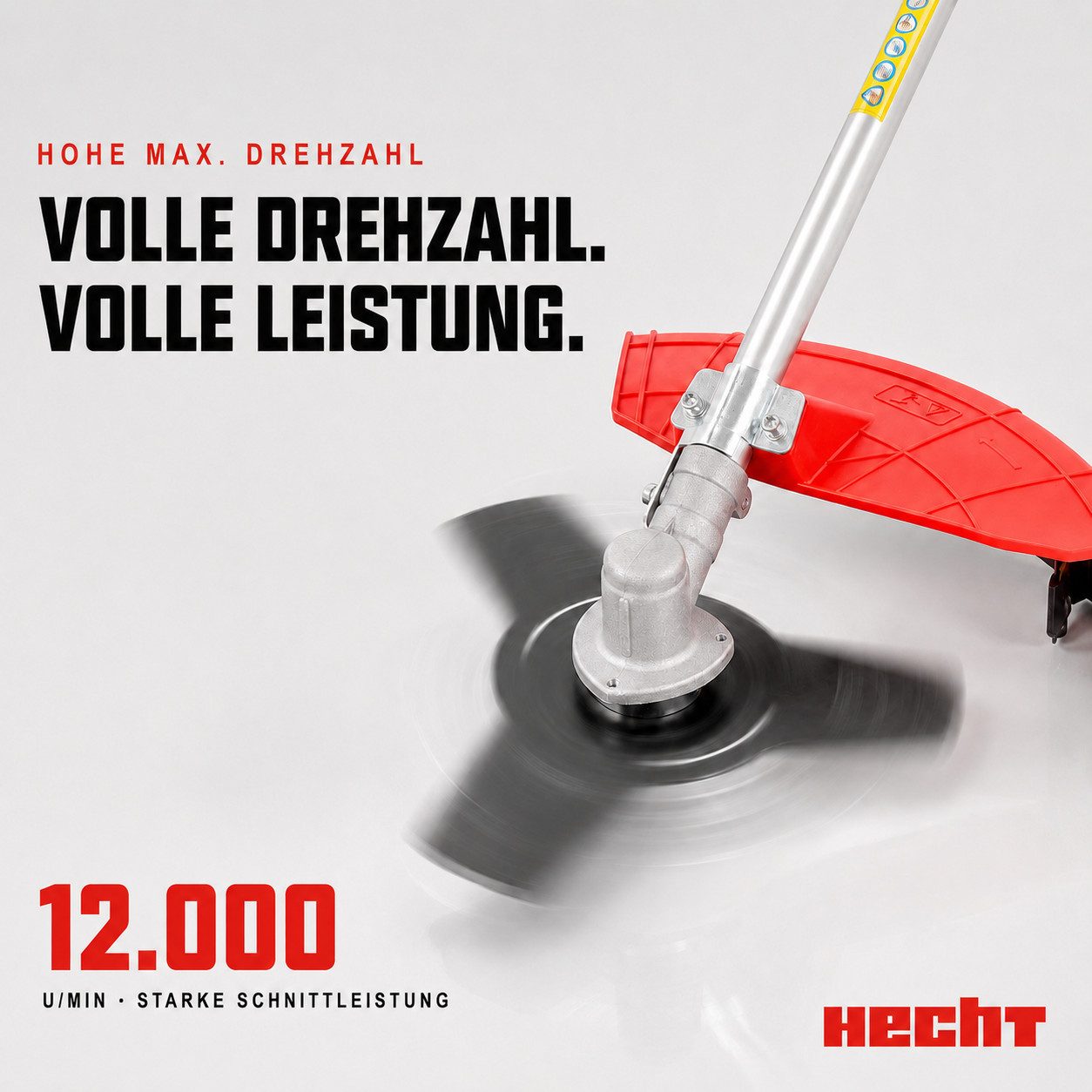 Hecht Benzin-Freischneider Motorsense 129 BTS mit Tragegurt, 25,5 cm Arbeitsbreite Messer, 43 cm Arbeitsbreite Faden, 1,1 PS