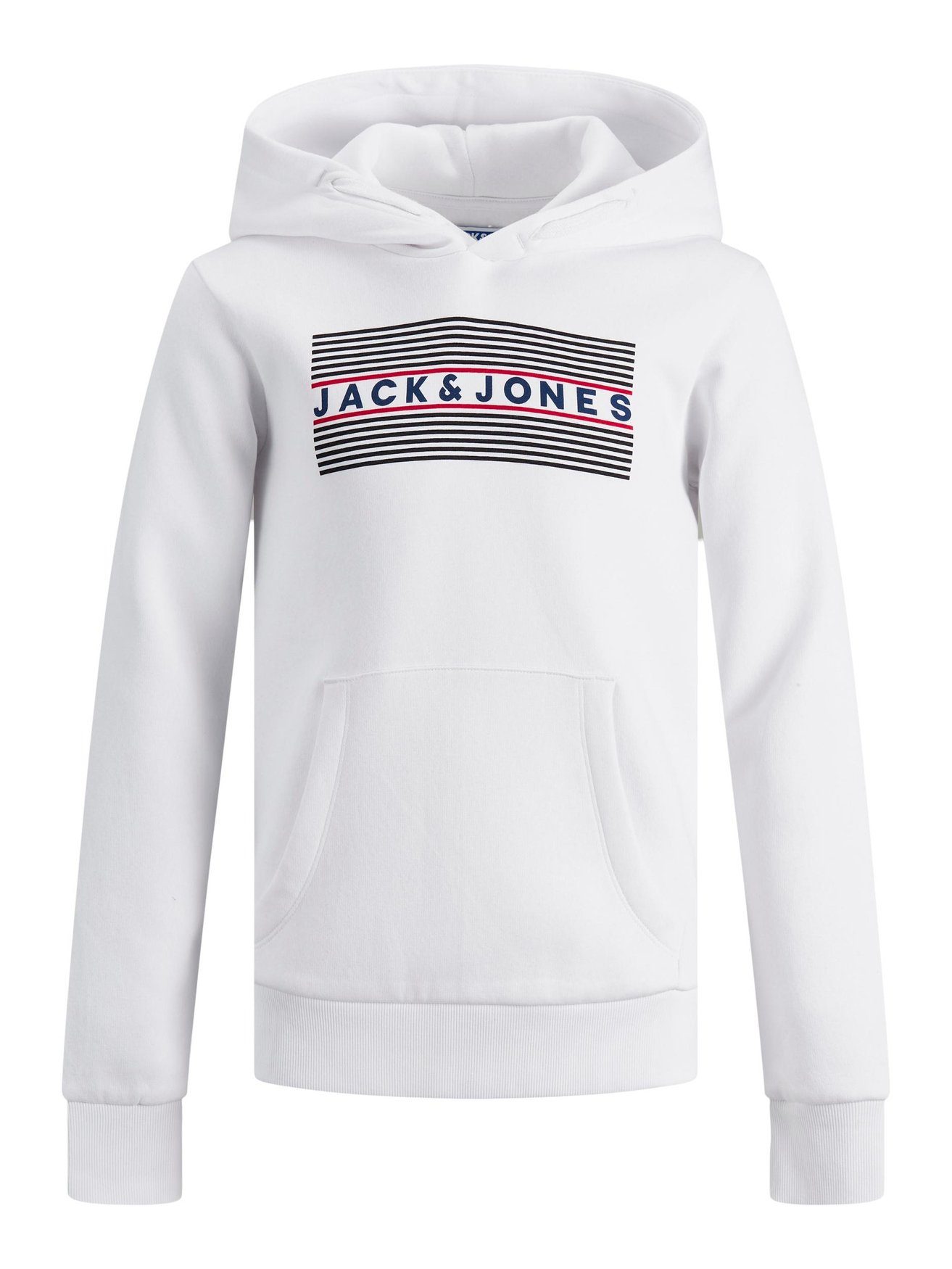 Kapuzen in Sweater Jones Hoodie & Logo 6502 JJECORP Hoodie Jack Pullover Weiß