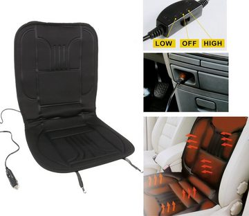 Dunlop Autositzauflage Auto Sitzheizung, beheizbare Sitzpolster und Lehne für PKWs, 2 Heizstufen, schnelles Aufheizen, Größe universelle