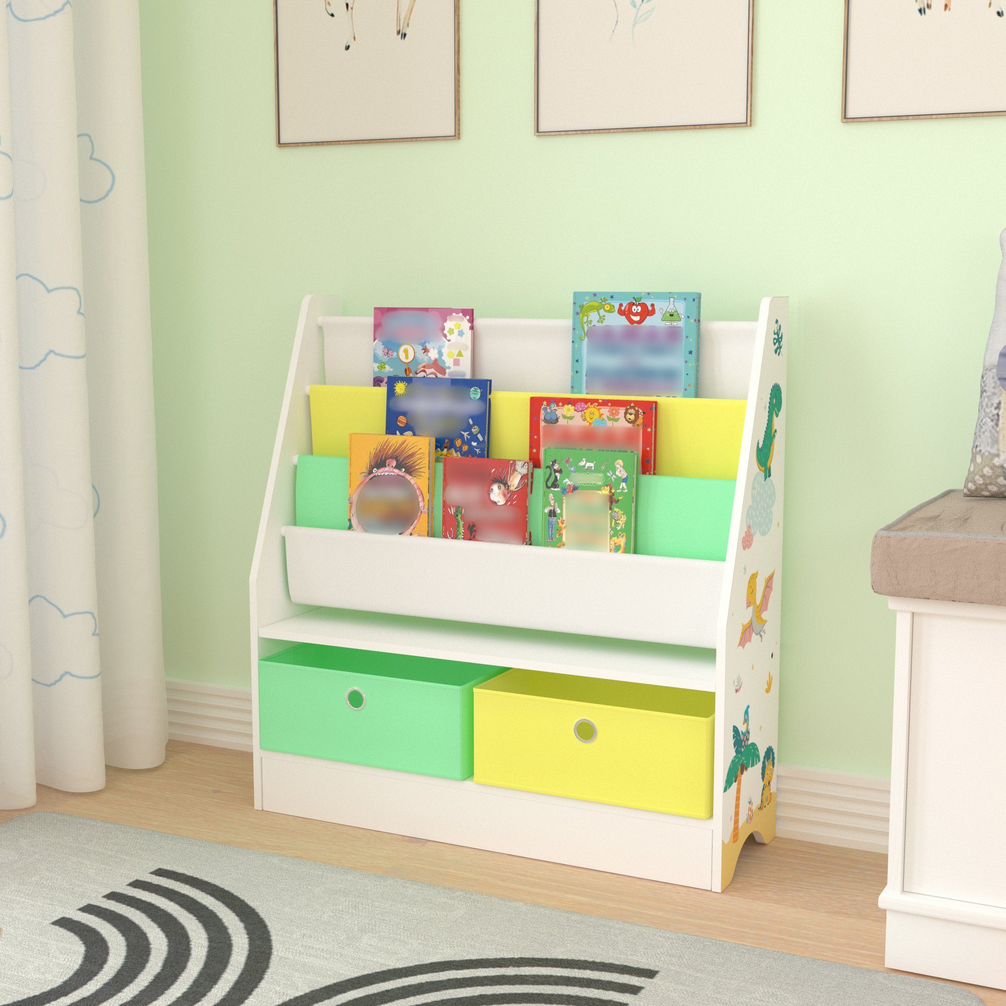en.casa Bücherregal, »Neda« Kinderregal 74x71x23 cm günstig online kaufen