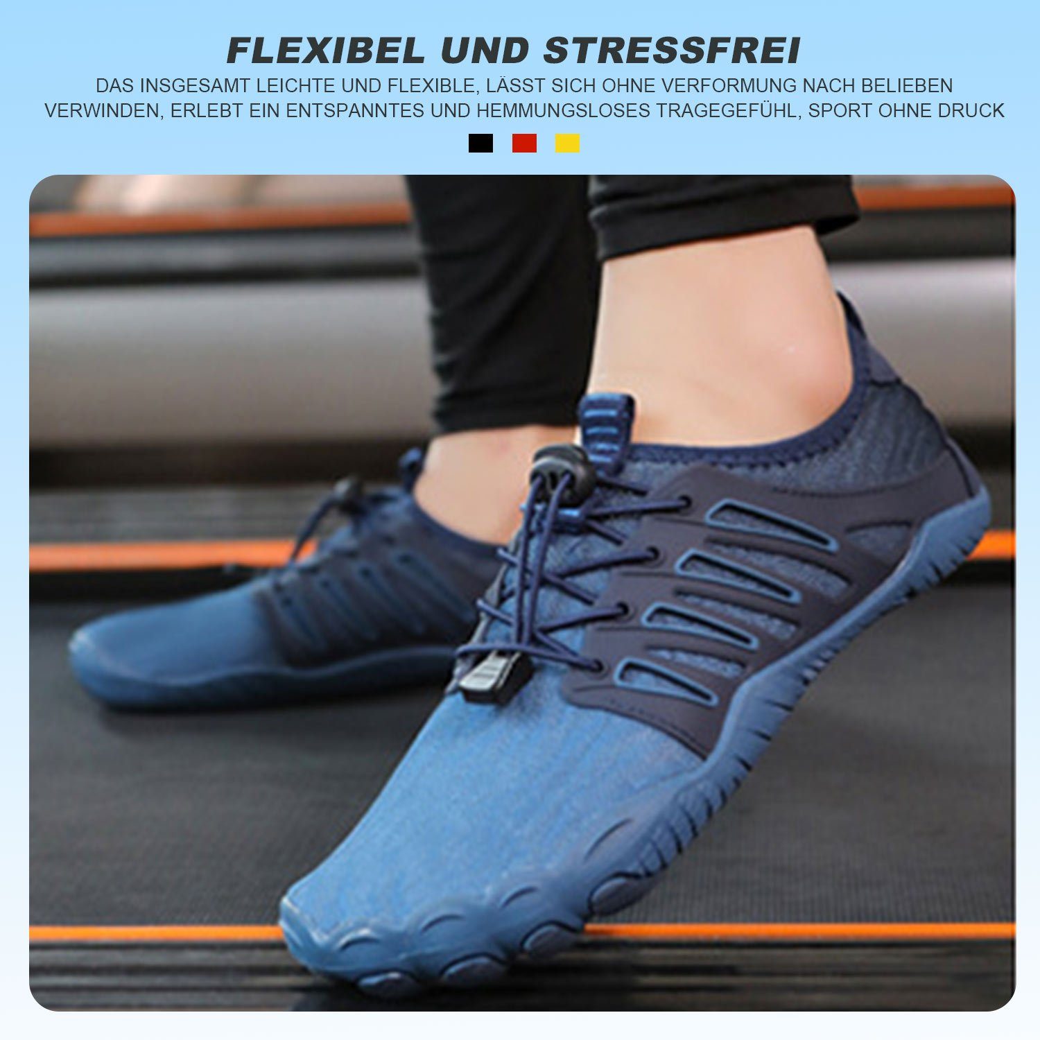 Damen MAGICSHE Trailrunning-Schuhe Herren Barfußschuh Wasserschuhe blau für Neutralschuhe Fitnessschuhe Outdoor und