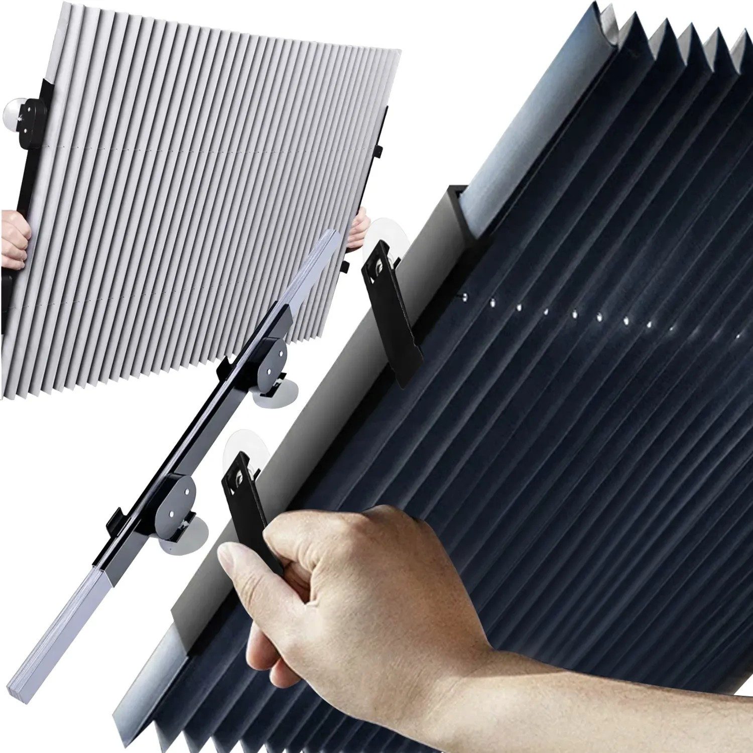 Dachfensterrollo Sonnenschutz Windschutzscheibe Faltrollo, ISO TRADE, einfache Selbstmontage, Saugnäpfe, faltbar, zuschneidbar, Aluminiumfolie, Saugnäpfe