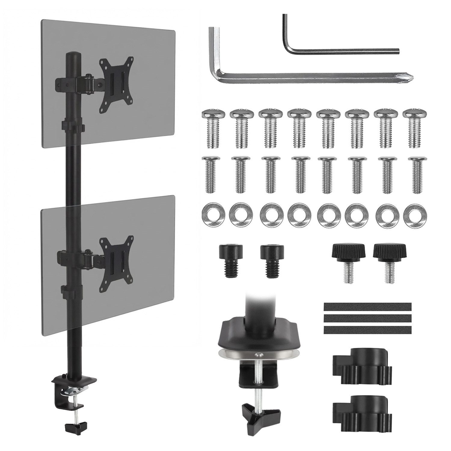 Maclean Monitor-Halterung MC-966, (bis 27,00 Zoll, Tischhalterung für zwei Monitore13-27'' 9kg VESA-Monitore)