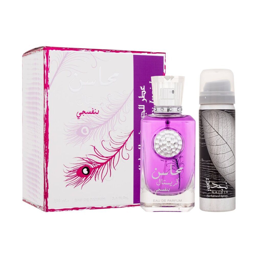 Lattafa Deo-Roller Mahasin Crystal Violet - EDP 100ml + deodorant ve spreji Najdia 50ml