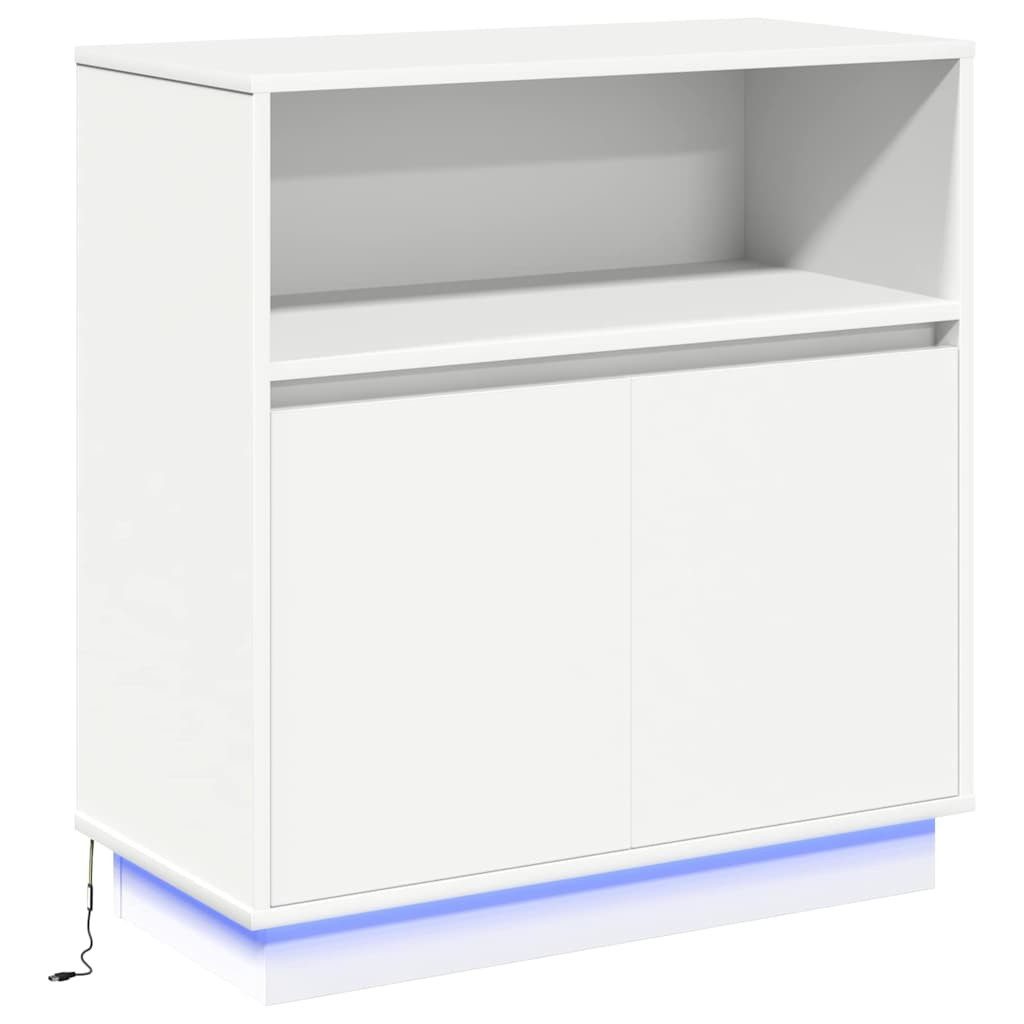 vidaXL Sideboard Sideboard mit LED Weiß 71 x 34,5 x 75 cm Holzwerkstoff (1 günstig online kaufen