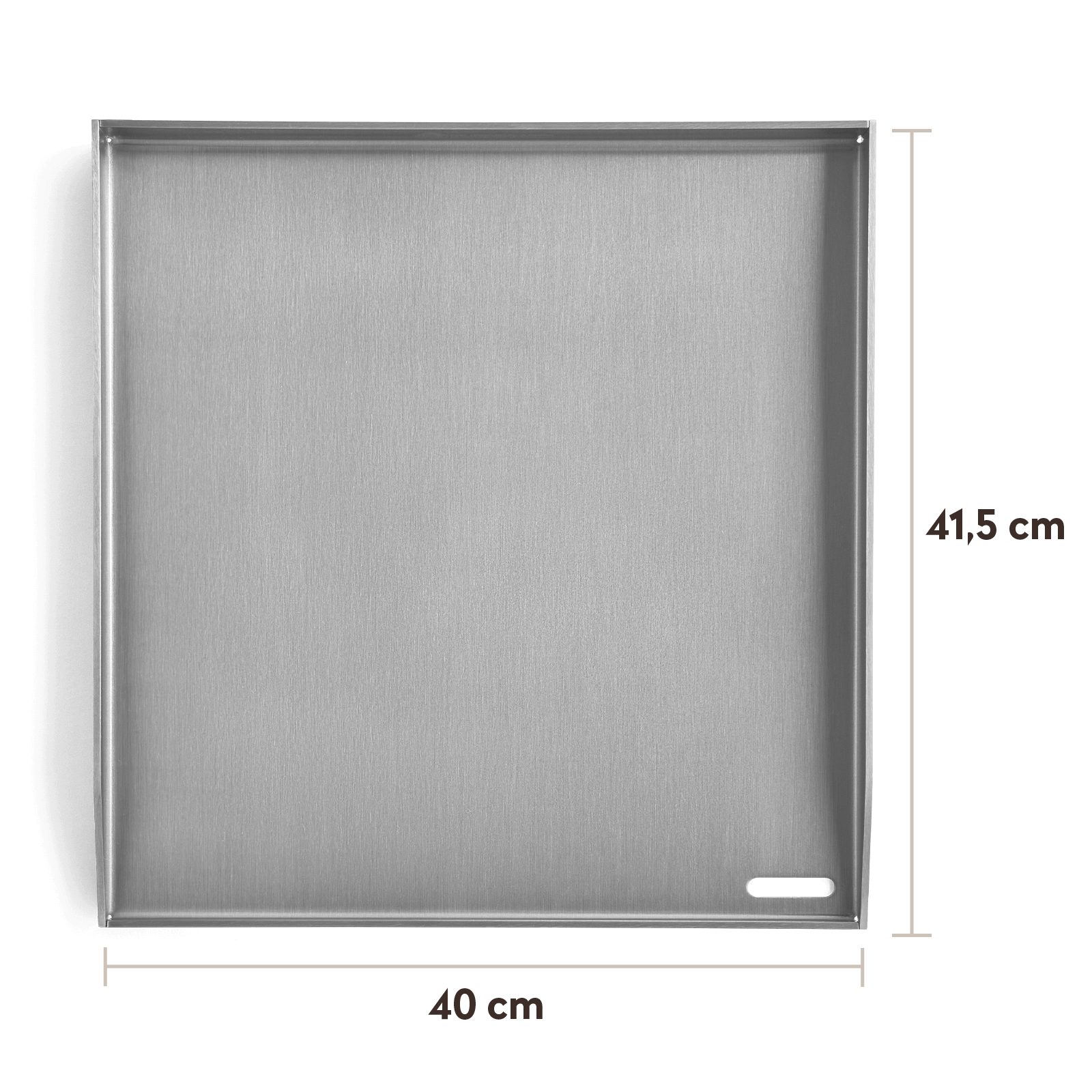 BURNHARD® Grillrost Plancha Grillplatte Edelstahl FRED 41,5 x 40 x 3,5 cm – Bild 2 von 5