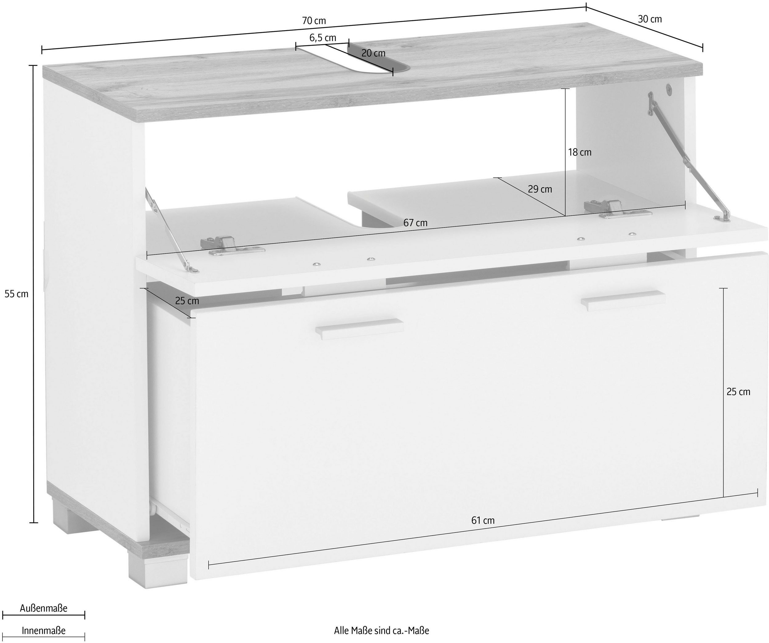 loft24 Waschbeckenunterschrank Badia Badezimmerschrank, Badmöbel, 1 günstig online kaufen