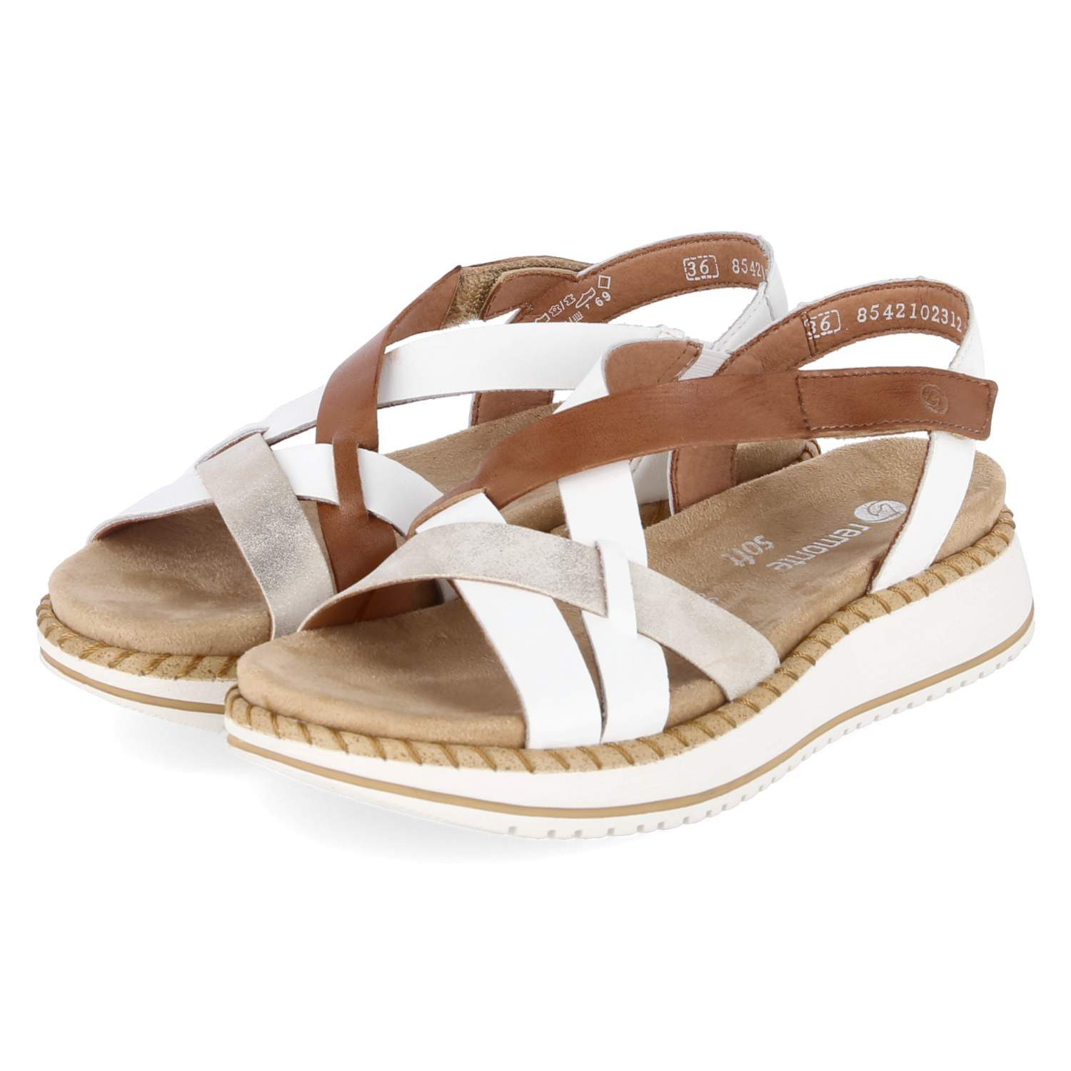 Remonte D3J53-80 Damen Glattleder white Sandalette