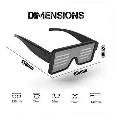 EASYmaxx 3D-Brille »LED Party-Brille«, Smarte Appsteuerung Bluetooth DIY Textanimation