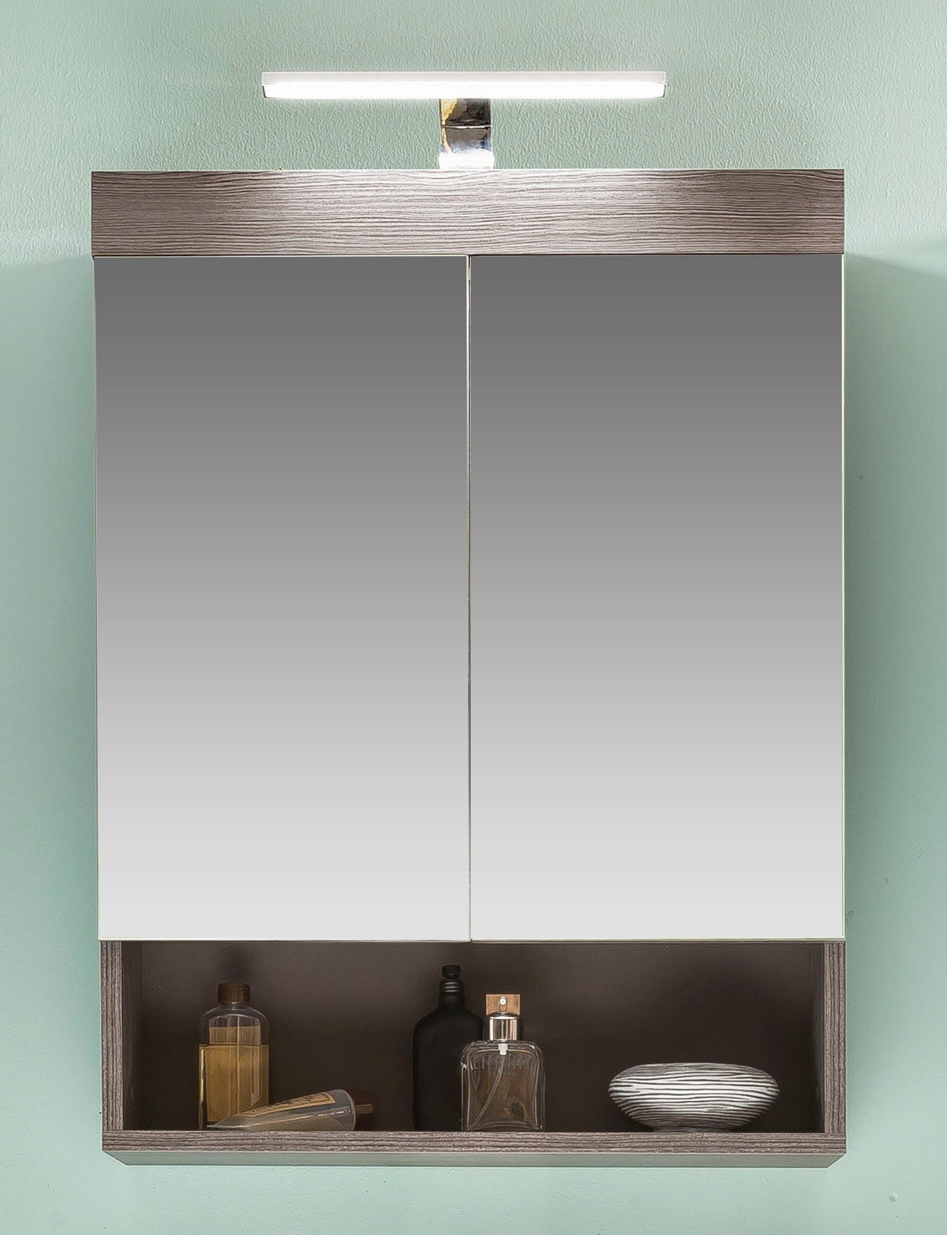 welltime Spiegelschrank Royan Spiegelschrank mit 2 Türen & 1 Fach - (B/T/H) 58/18/75 cm