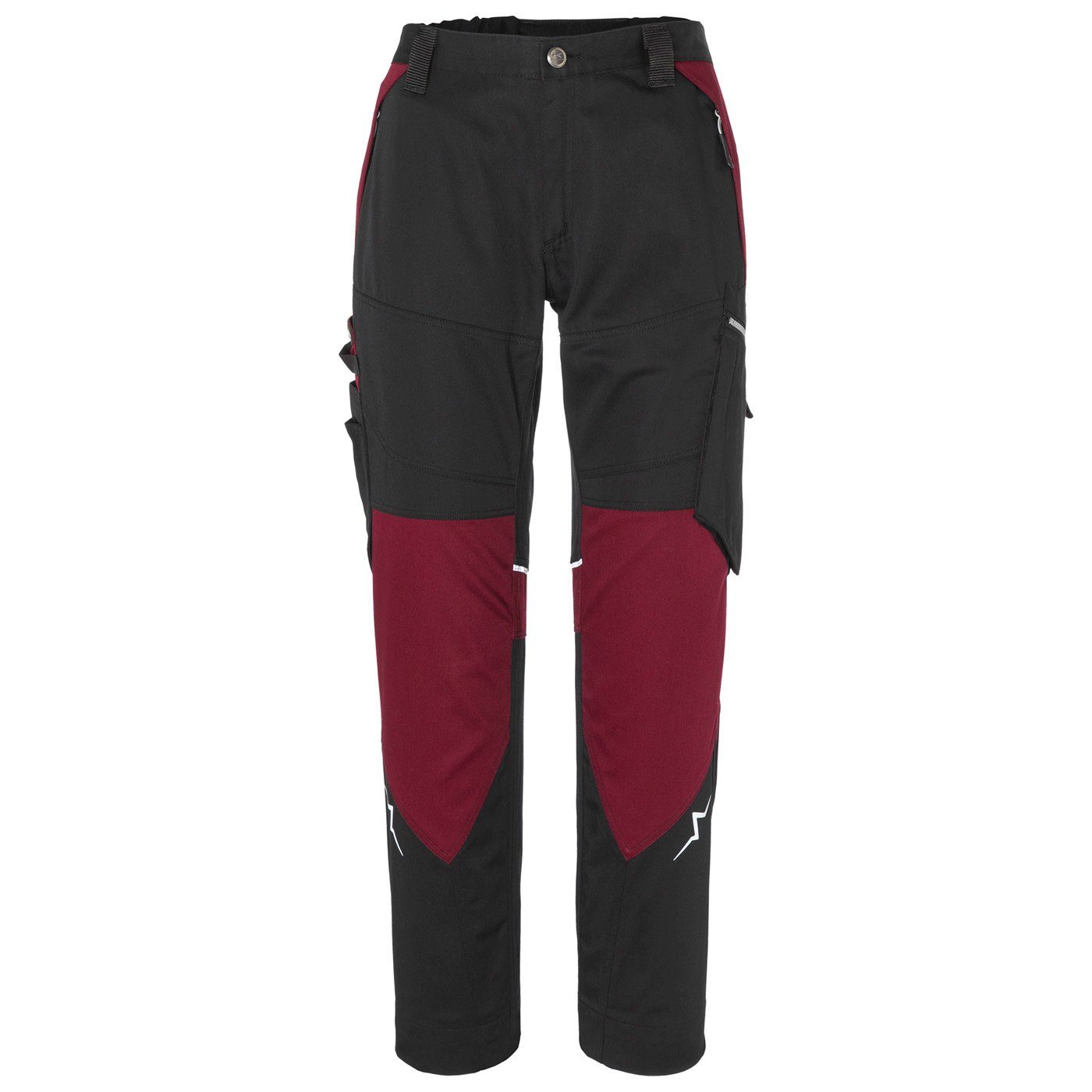 Allround-Damen-Arbeitshose, Kübler PULSE Bundhose (1-tlg) schwarz/bordeaux WOMAN Arbeitsbundhose Gr.36-52