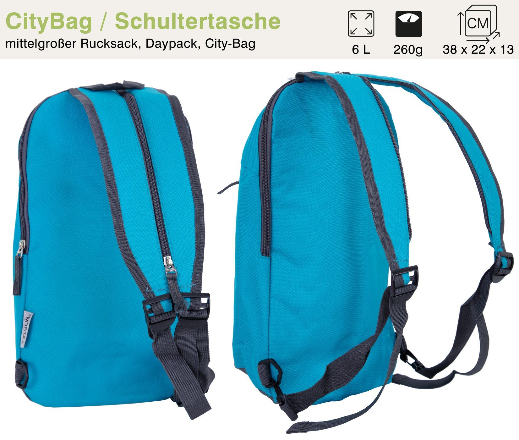 compagno Daypack, City-Bag Sportrucksack Schultertasche Wasserabweisend günstig online kaufen