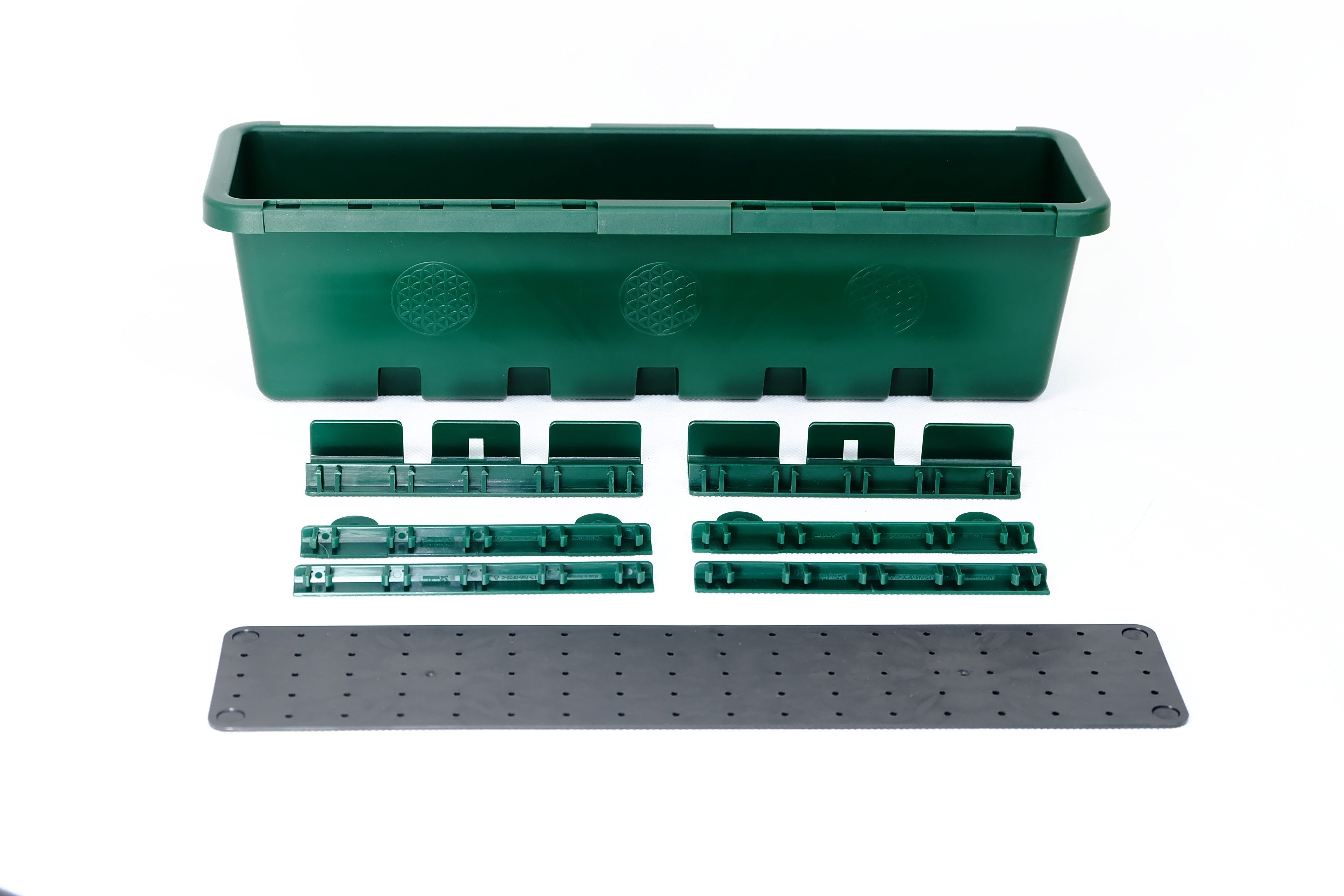 GreenLife Hochbeet / Kräuterbox 10 Stück, grün, komplett (10er Set), integrierter Zwischenboden