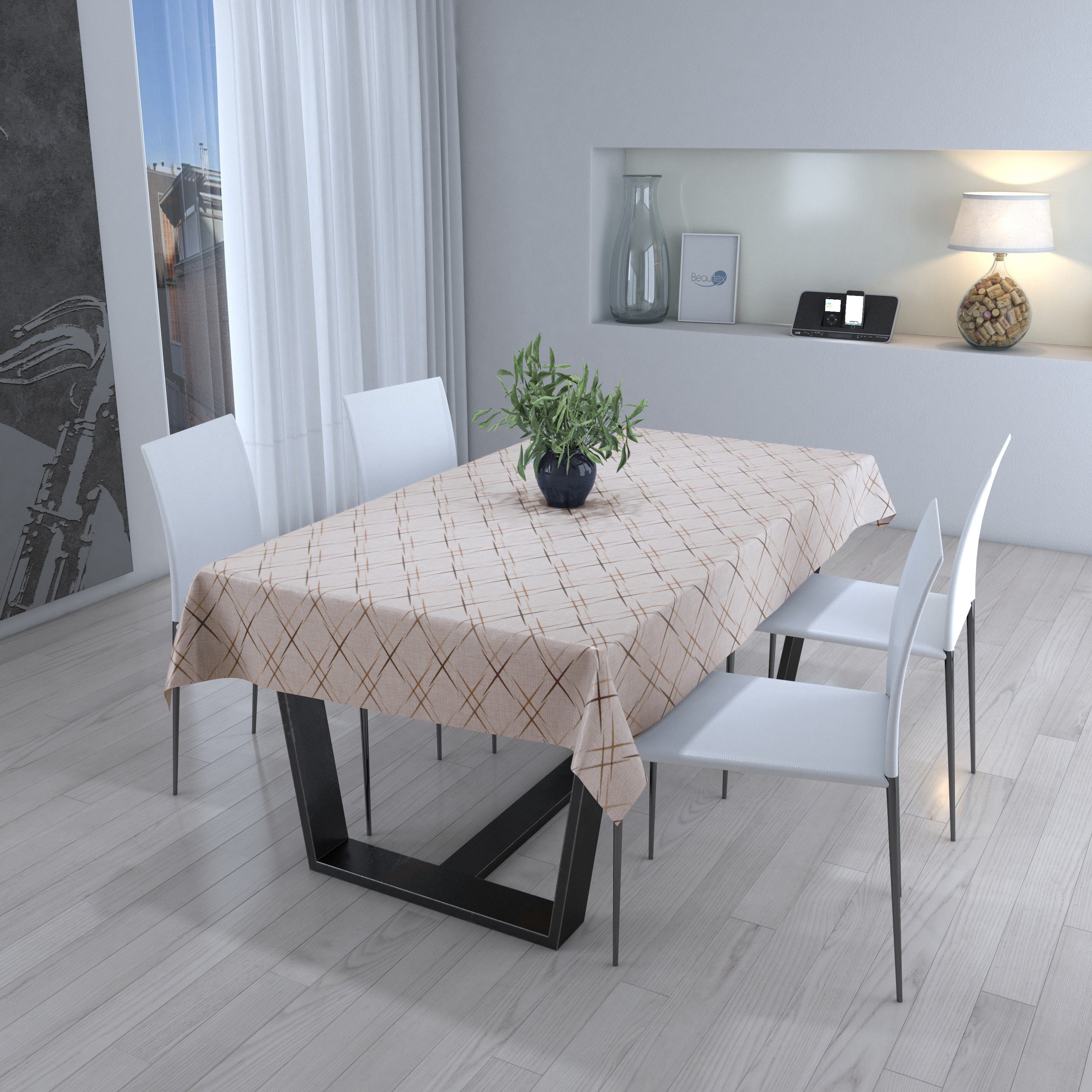 Beautex Tischdecke NATUR Wachstuchtischdecke, abwischbare Tischdecke, RUND OVAL ECKIG (1-tlg)