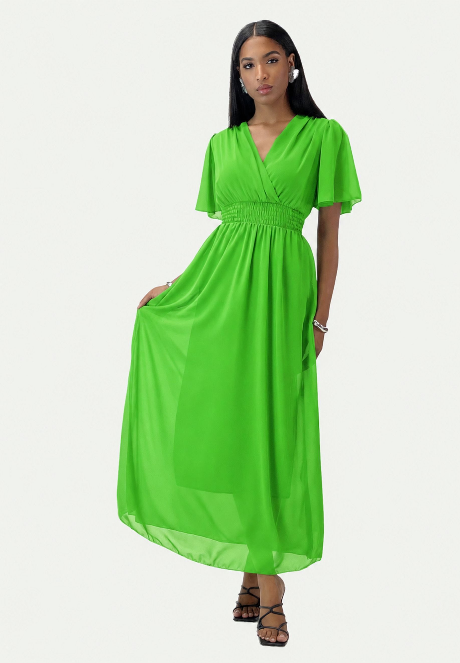 Elara Maxikleid Sommer-Maxikleid mit V-Ausschnitt (1-tlg)