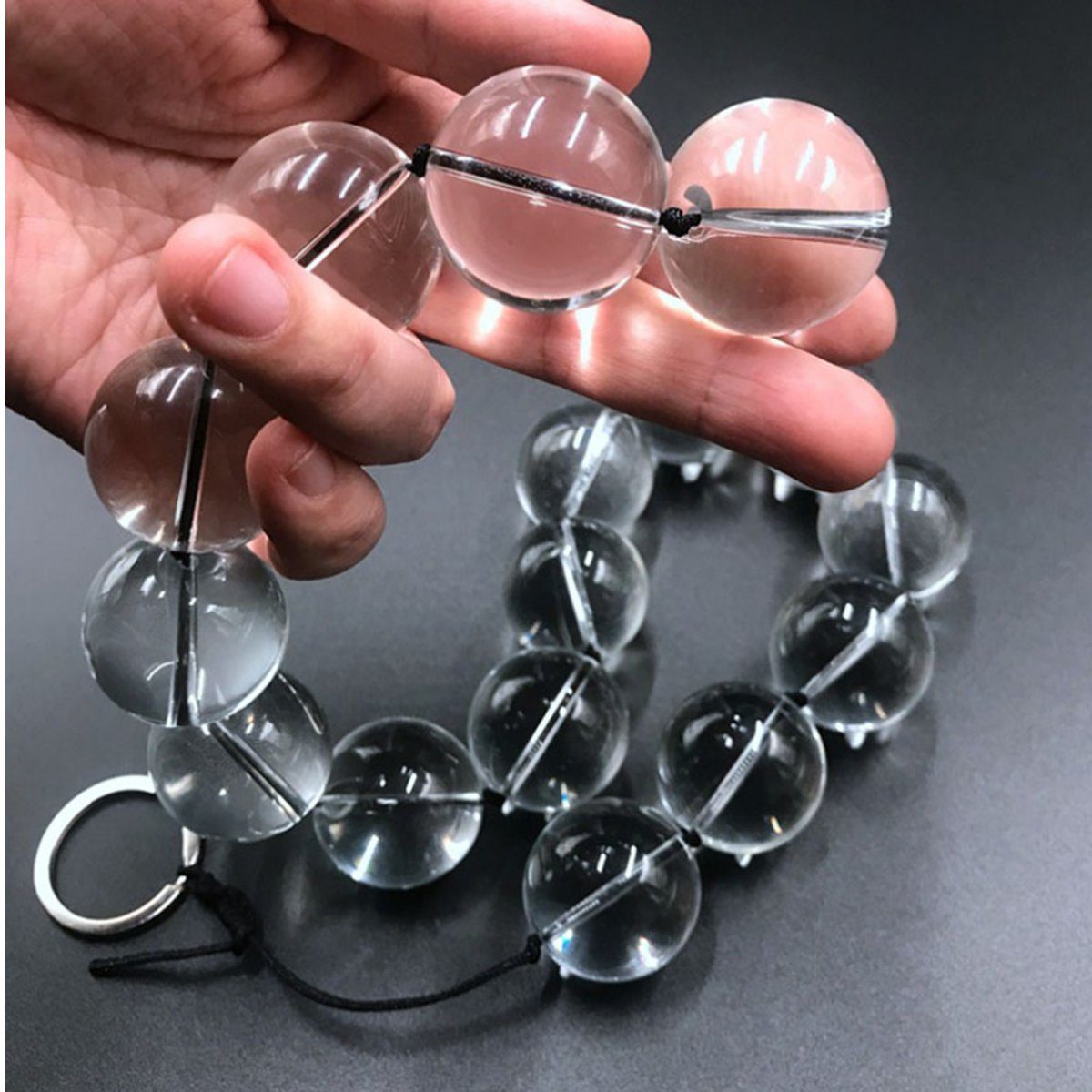 Kette 16 große Perlen Ergonomische für Anal Glas 2,0cm Analkugeln Frauen Länge: - Durchmesser, 37cm und Kugeln mit TPFSecret Männer,