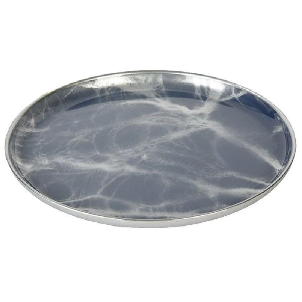 Lambert Speiseteller Schale Achat Teller Grau Silber (28cm)