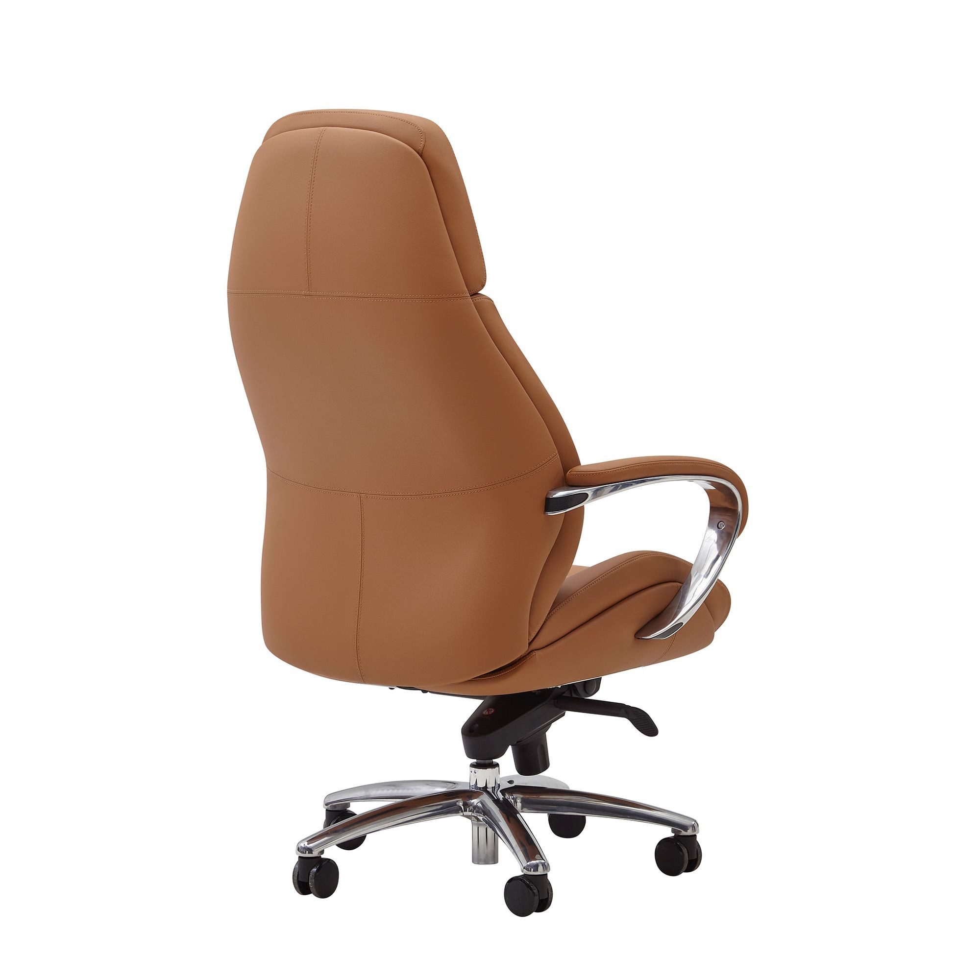 FINEBUY Chefsessel Bürostuhl Echtleder Caramel Ergonomisch XXL Drehstuhl 120 (Echtleder Caramel, Schreibtischstuhl bis 120 kg), Bürostuhl höhenverstellbar, Drehstuhl Wippfunktion