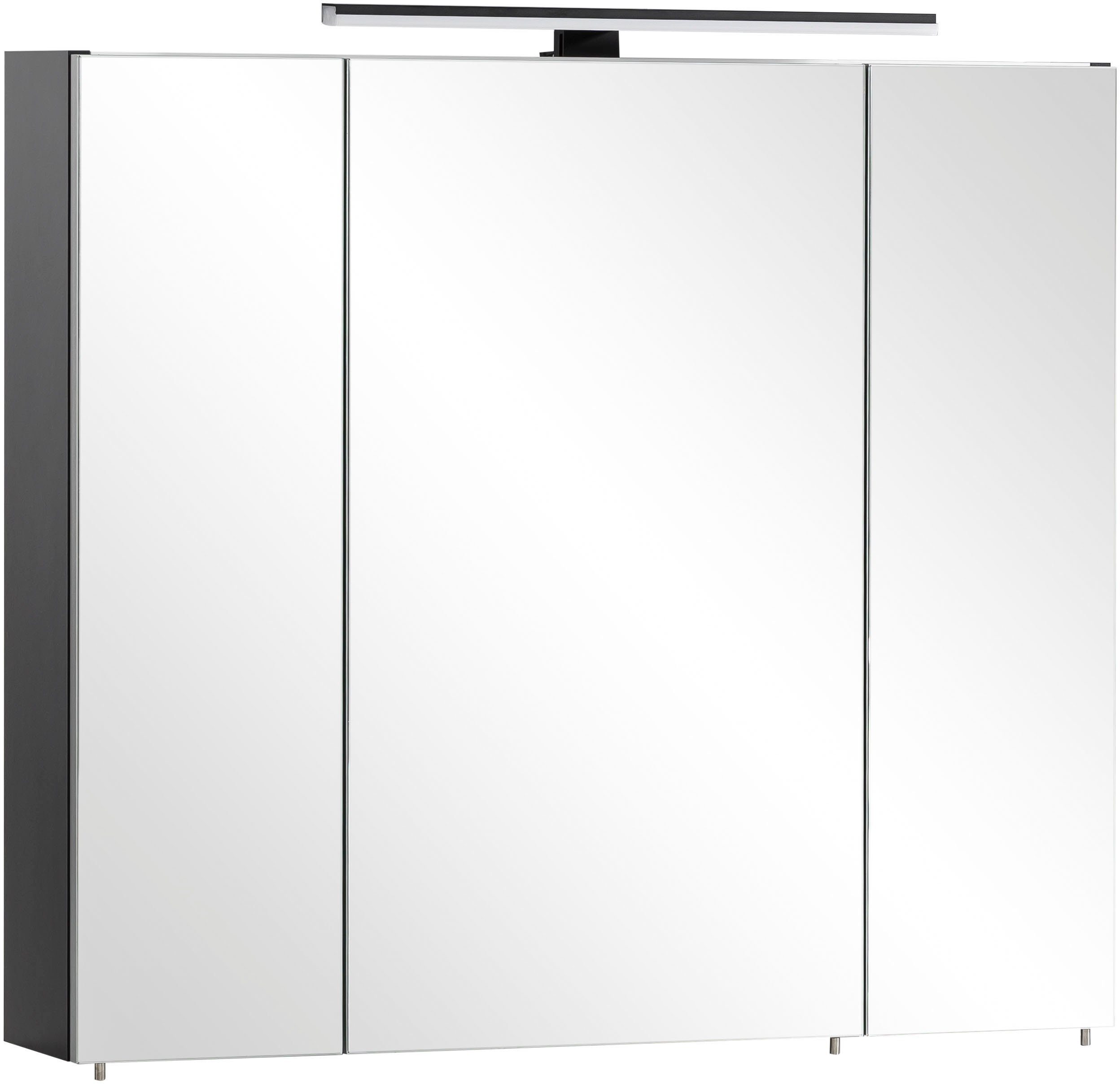 Schildmeyer Badezimmerspiegelschrank Malte Breite 80,0 cm Mit LED-Leuchte und Schalterbox, Scharniere mit Softclose-Funktion