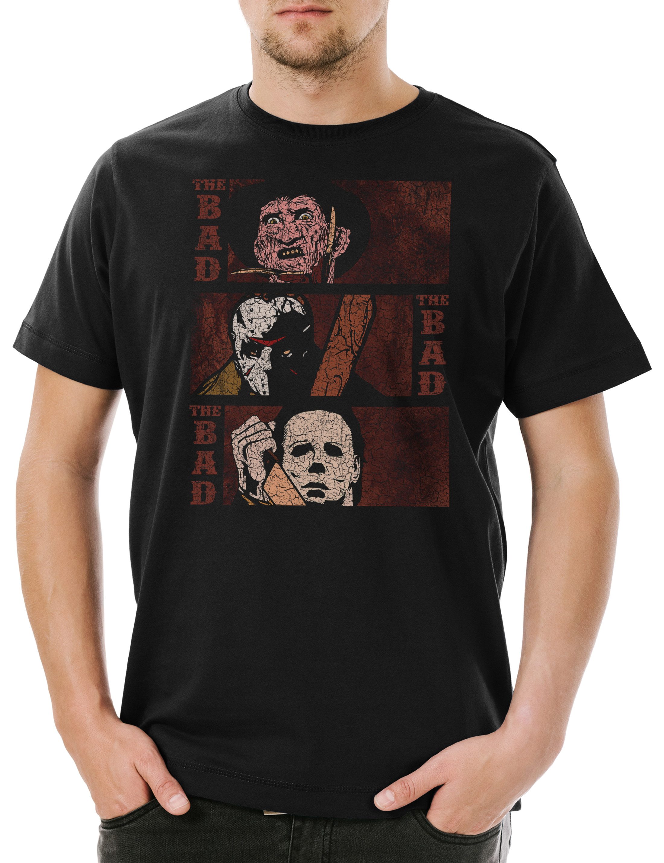 Print-Shirt The Bad & The Bad Herren T-Shirt Jason Slasher Fun Vorhees Halloween