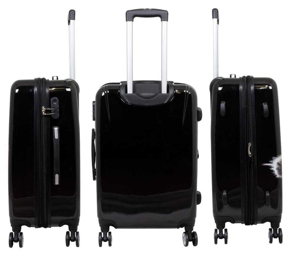 Warenhandel König Hartschalen-Trolley Kätzchen, 4 Rollen, mit Motiv, Dehnfalte (Gr. L und XL), aufrecht rollbar