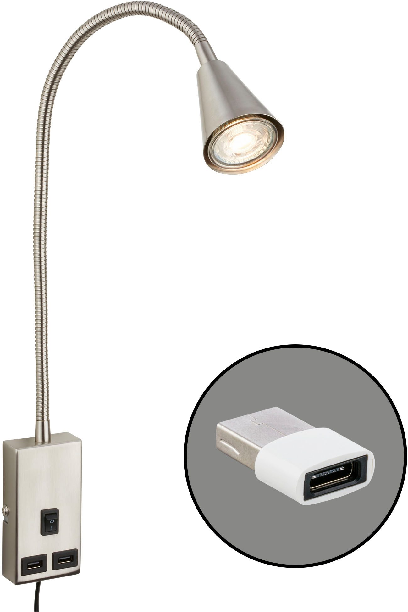 Briloner Leuchten Nachttischlampe JUSTRA Tischlampe günstig online kaufen