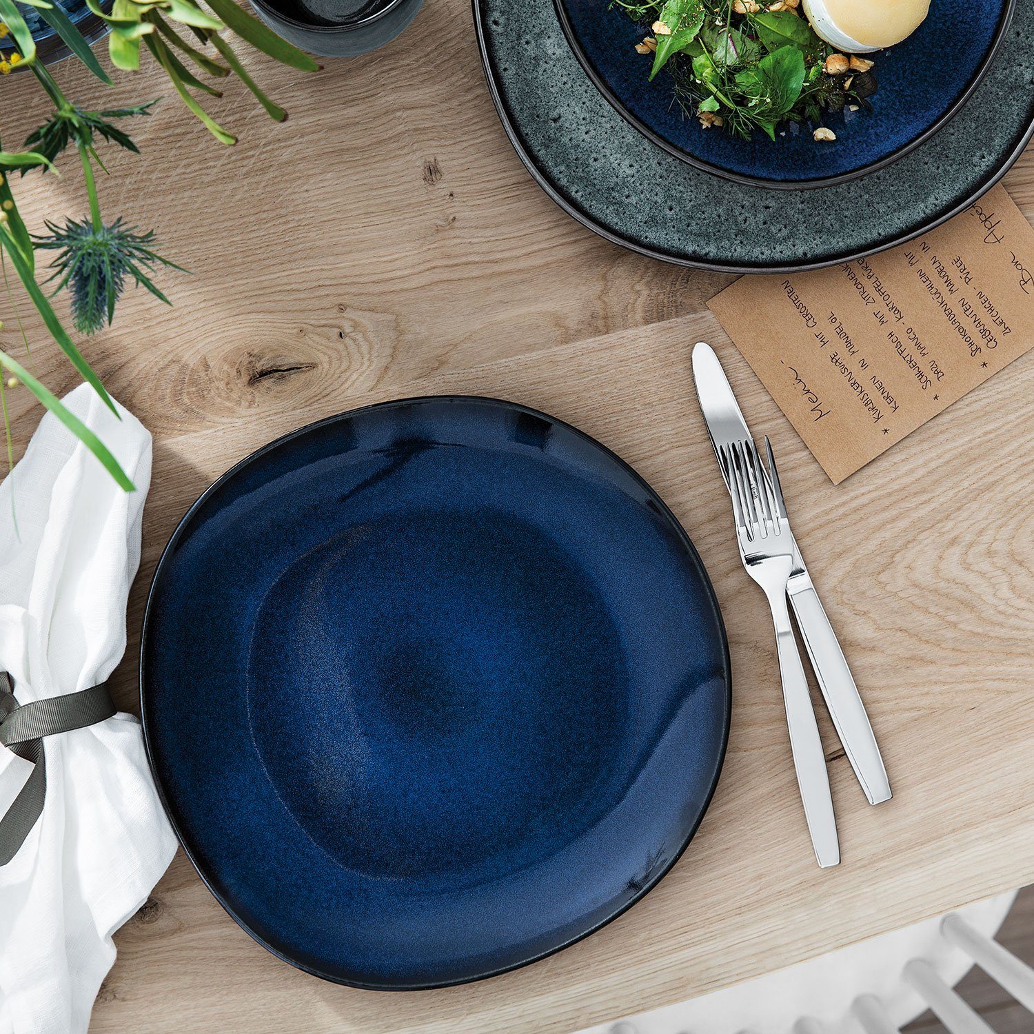 like. by Villeroy & Boch Frühstücks-Set Lave bleu Frühstücksteller 23,5 cm Set6