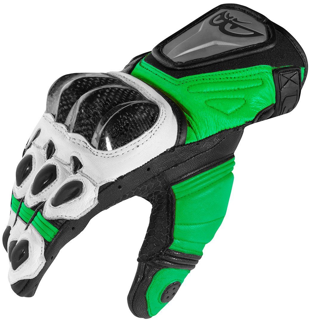 Berik Motorradhandschuhe Black/White/Green Namib Motorradhandschuhe