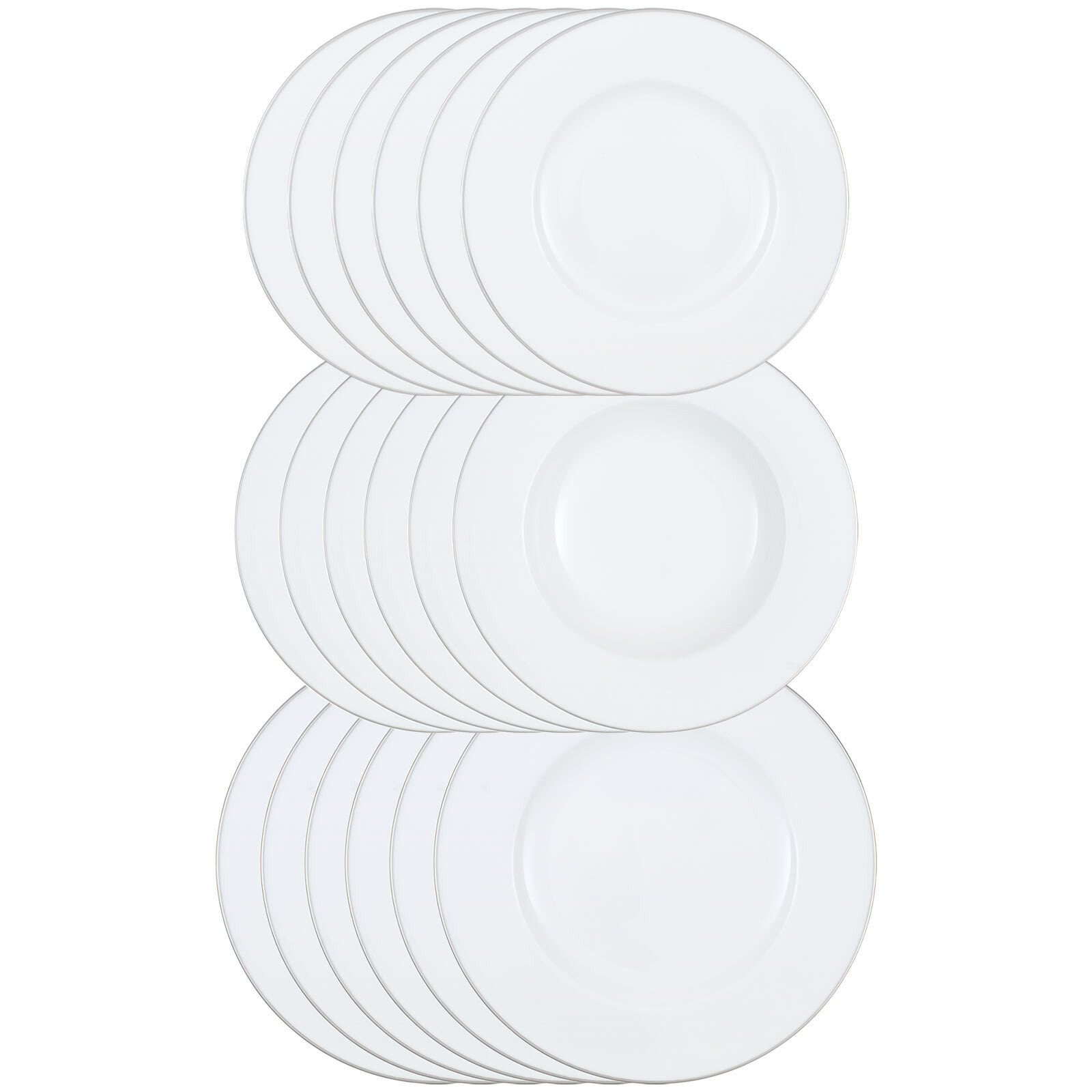 Villeroy & Boch Tafelservice Anmut Platinum No.1 Tellerset 18-tlg. (18-tlg), 6 Personen, Porzellan