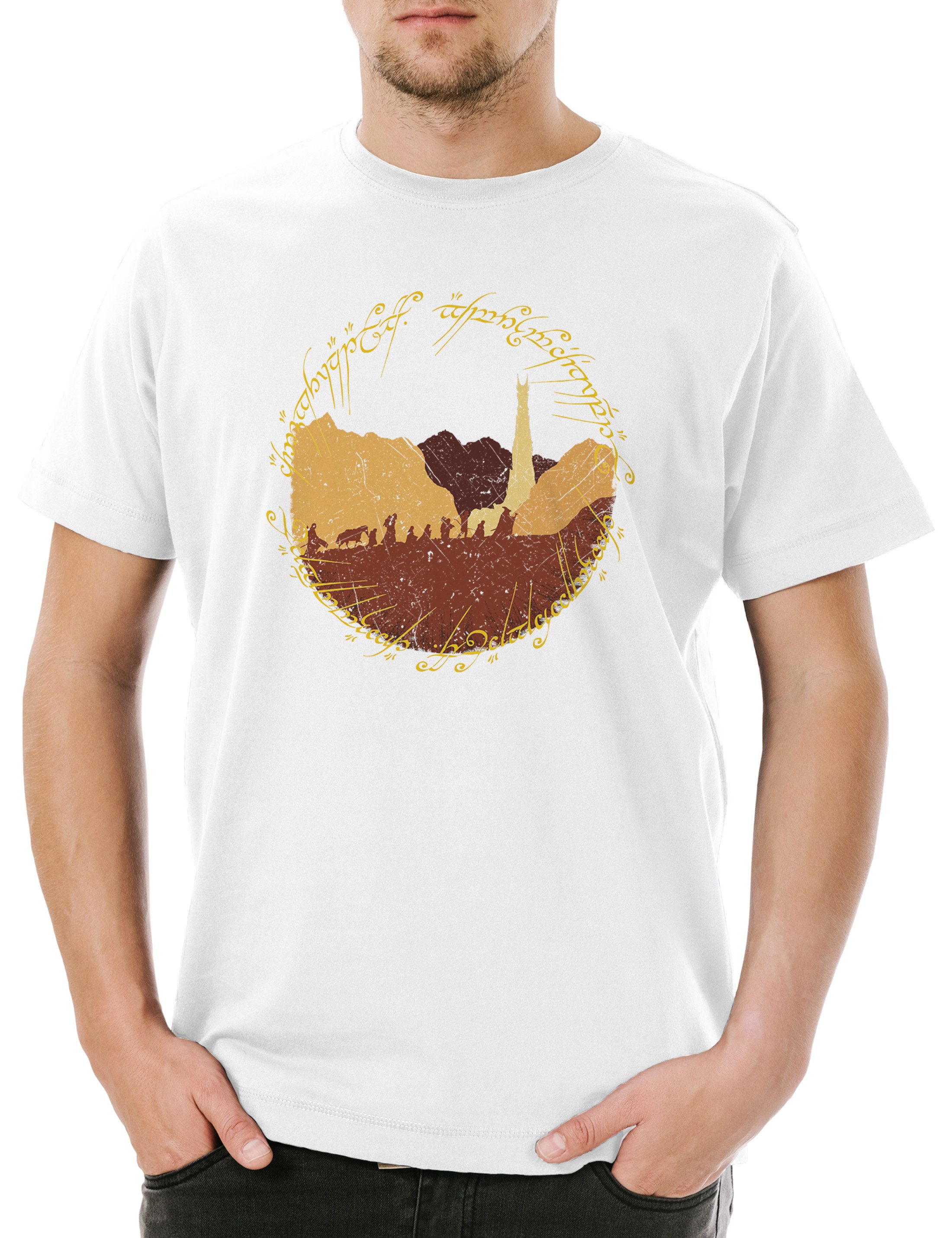 Print-Shirt Ring Fellowship Herren T-Shirt Lord Of Moria Minas The Kult Rings