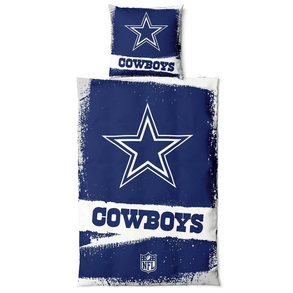 Great Branding Bettwäsche Great Branding Bettwäsche Dallas Cowboys "RAW" 135x200 + 80x80cm, Washed Cotton, 2 teilig