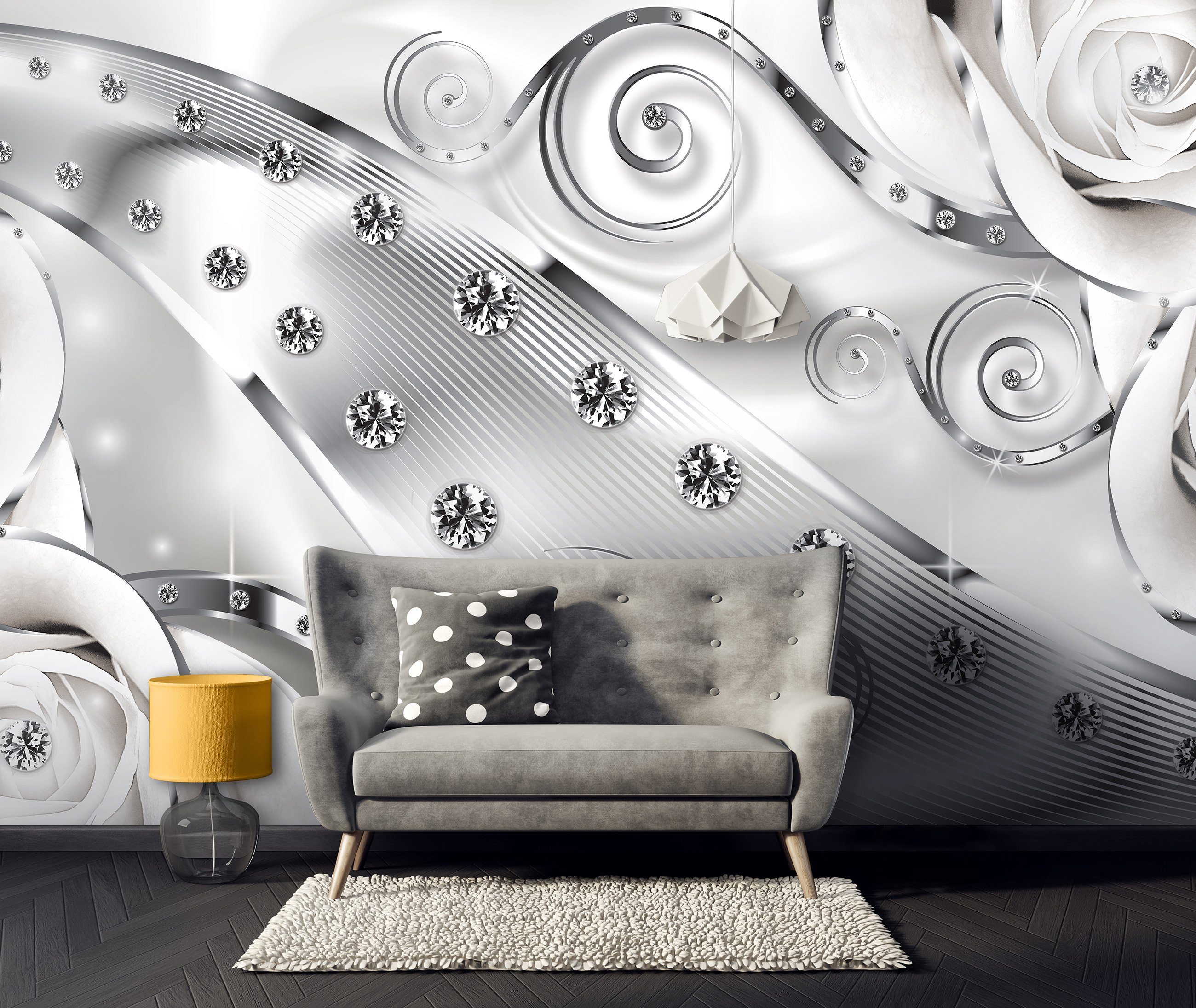 Wallarena Fototapete »3D EFFEKT Weiße Rosen Blumen Abstrakt Modern Vlies  Tapete für Wohnzimmer oder Schlafzimmer Vliestapete Wandtapete  Motivtapete«, Glatt, Abstrakt, Vliestapete inklusive Kleister online kaufen  | OTTO