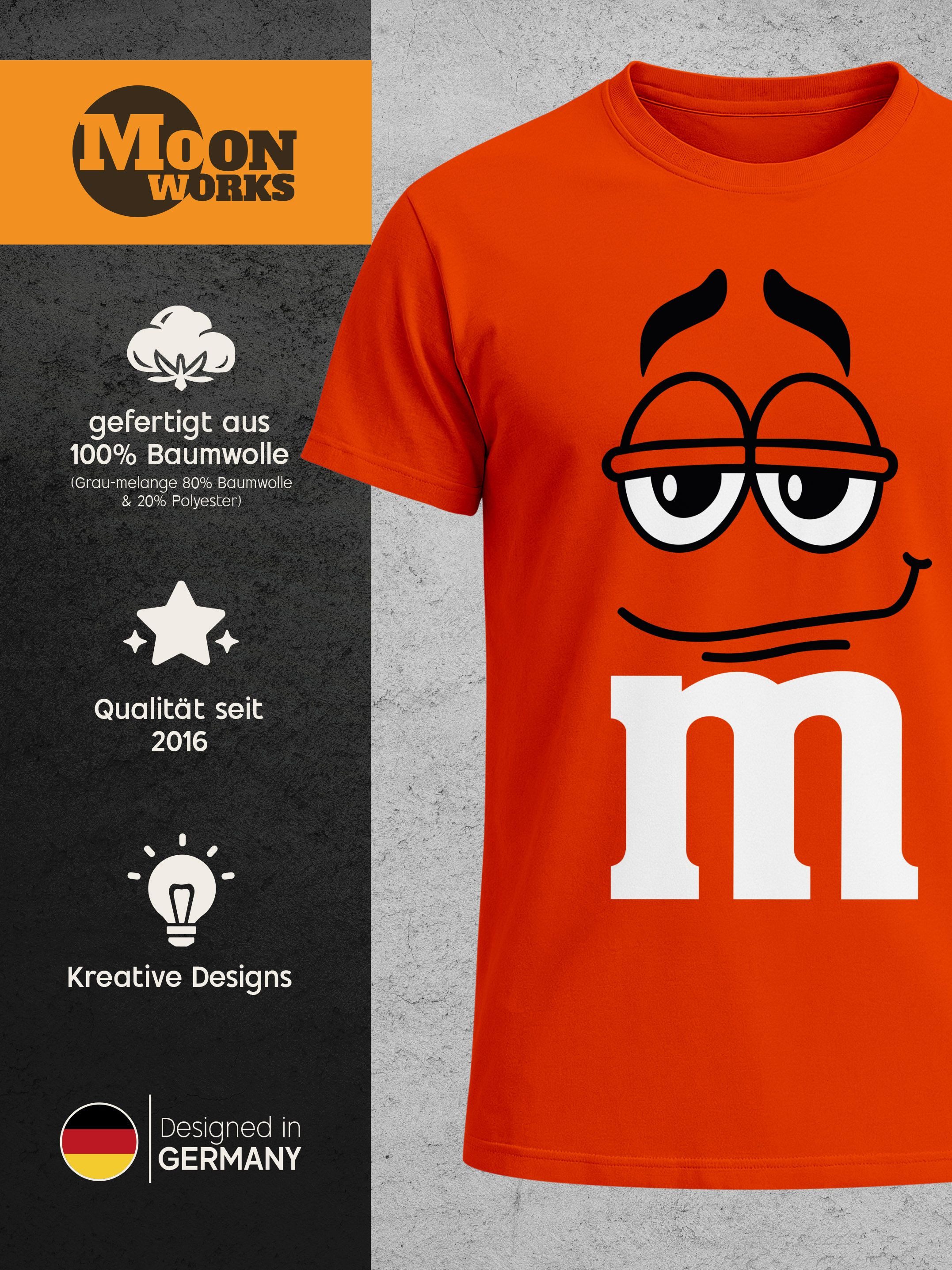 MoonWorks Print-Shirt Herren T-Shirt Fasching Karneval M Aufdruck Gruppenkostüm Verkleidung mit Print