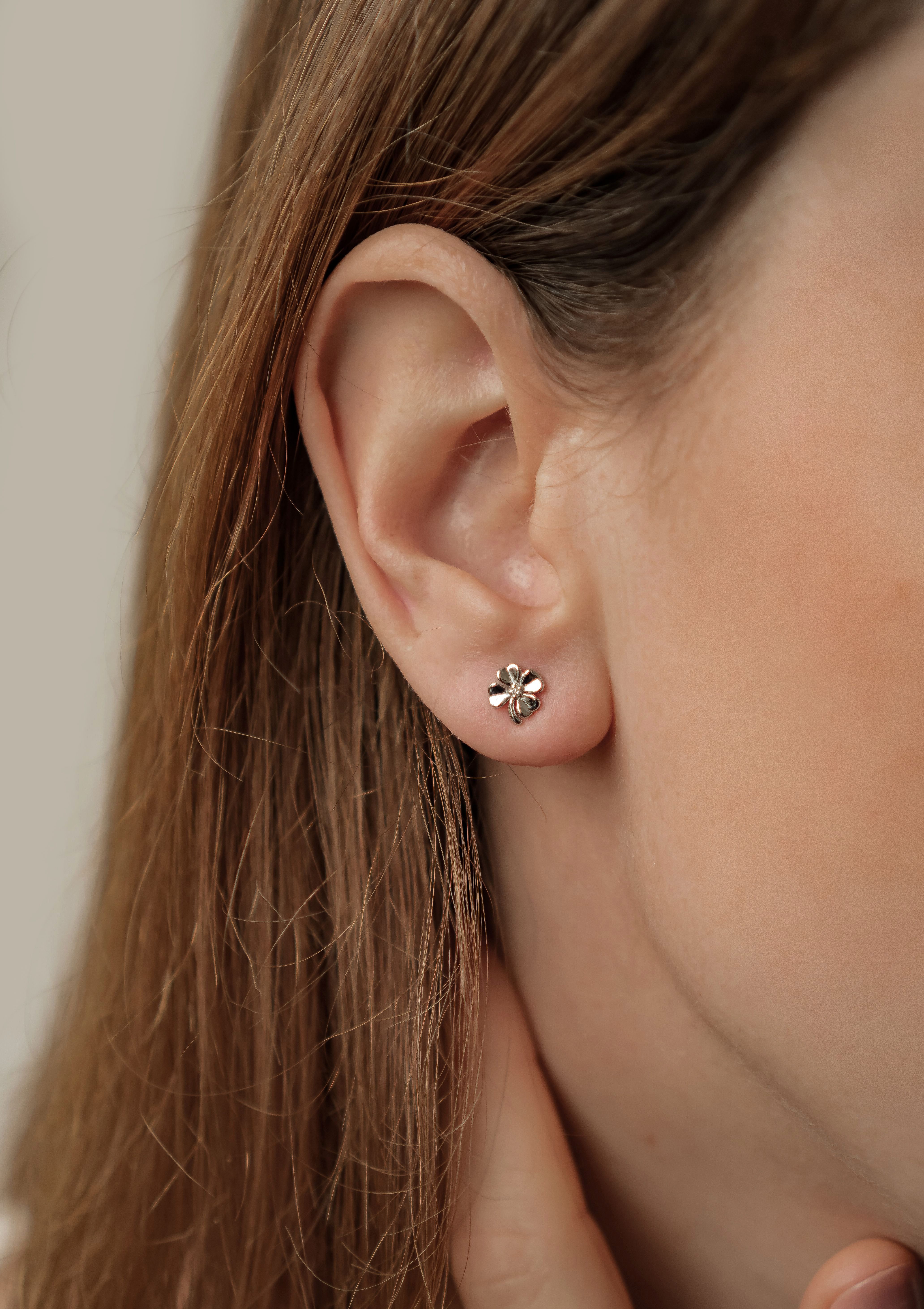 Hey Happiness Paar Ohrstecker Kleeblatt, 18K Vergoldetes 925er Silber, Vier günstig online kaufen