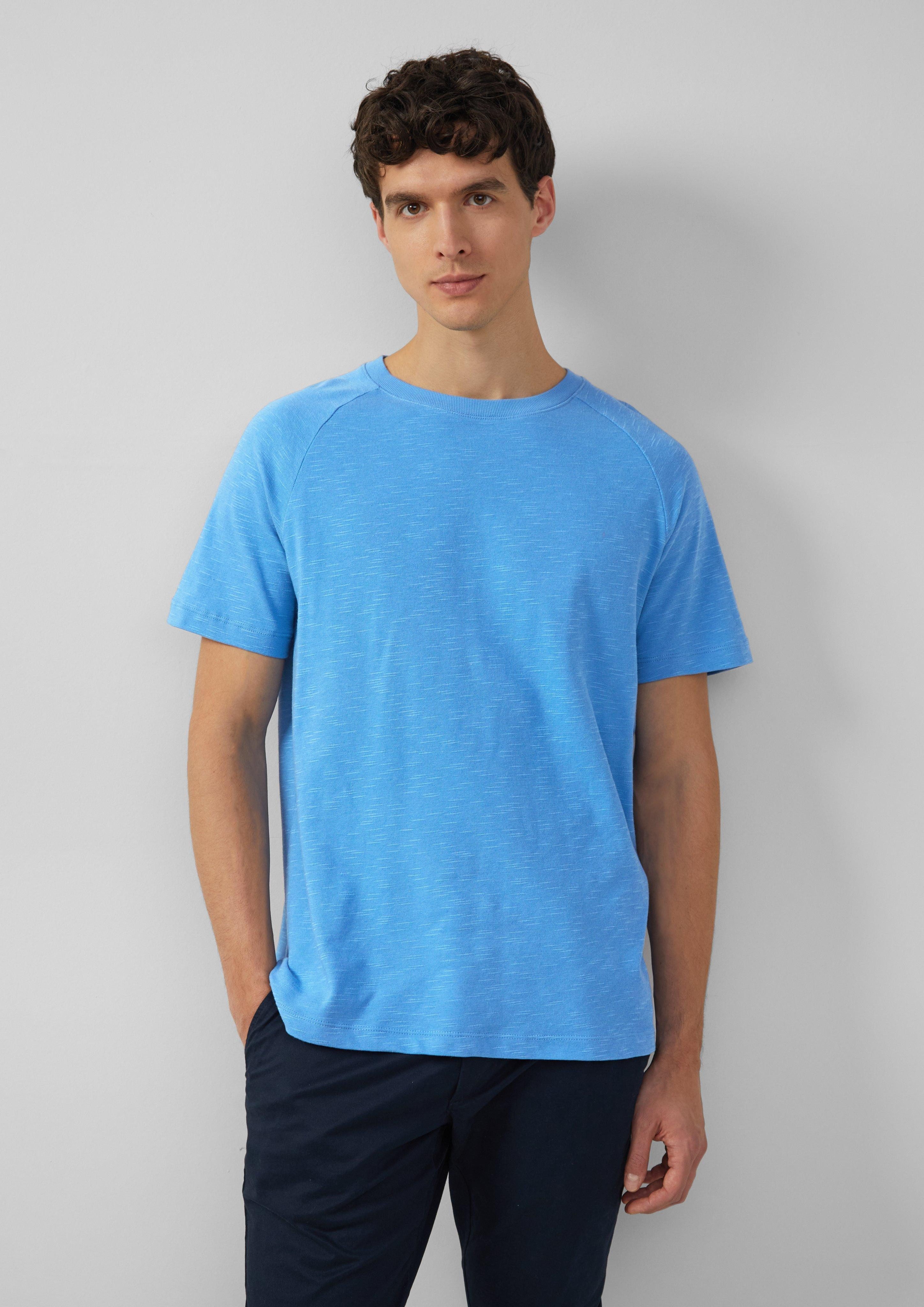 s.Oliver Kurzarmshirt Raglan-Shirt mit Flammgarnstruktur günstig online kaufen