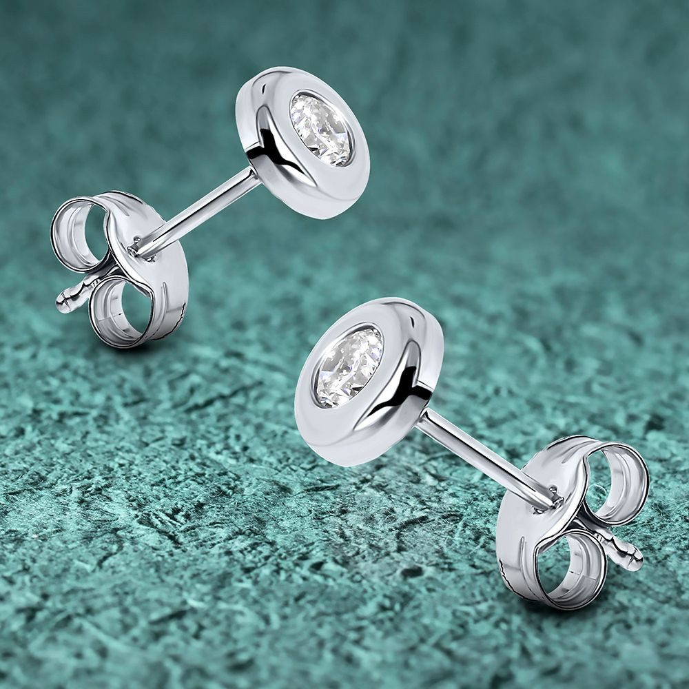 Miore Paar Ohrstecker MA9132E aus Weißgold 9 Karat 375 Gold - mit Zirkonia, Damen Ohrringe mit 0,40 Karat