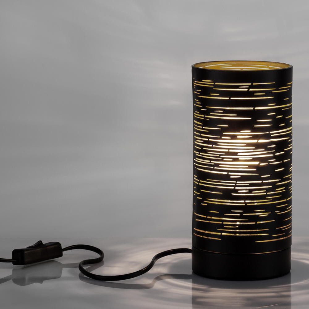 Nova Luce Tischleuchte Tischleuchte Zane in Schwarz und Gold E14, keine Angabe, Leuchtmittel enthalten: Nein, warmweiss, Tischleuchte, Nachttischlampe, Tischlampe