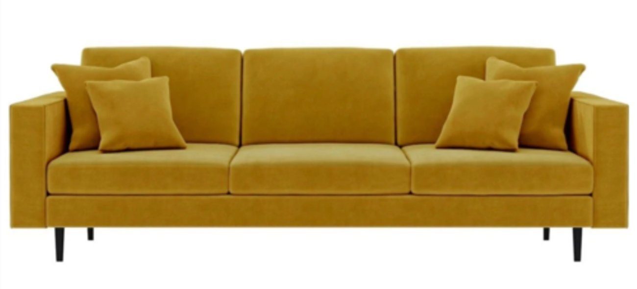 Viersitzer Sofas Neu 3-Sitzer, Sofa JVmoebel big xxl Gelb Couchen Polster Design Stoff