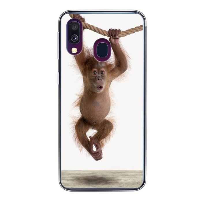 MuchoWow Handyhülle Affe - Tiere - Kinder - Orang Utan - Jungen - Mädchen Handyhülle Samsung Galaxy A40 Smartphone-Bumper Print Handy