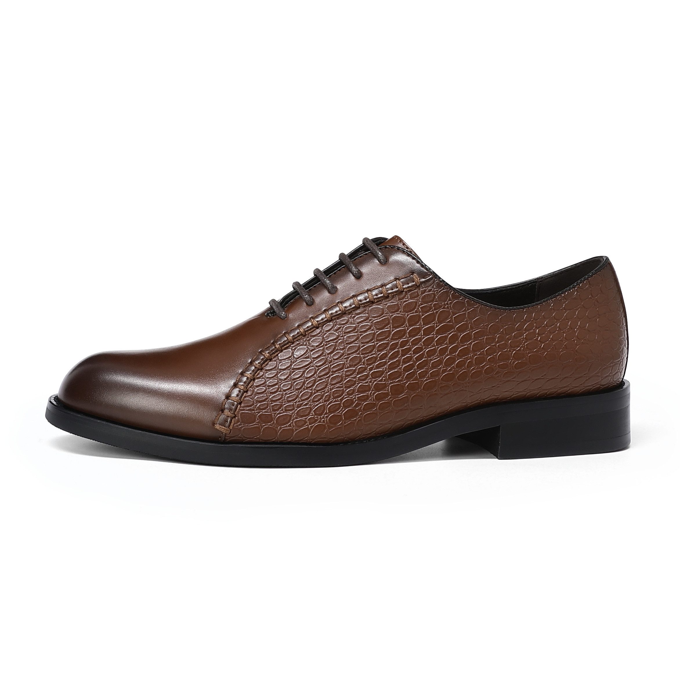 Allthemen Schnürschuh Herren Business Schnürschuhe mit Krokoprägung Klassisch Oxford
