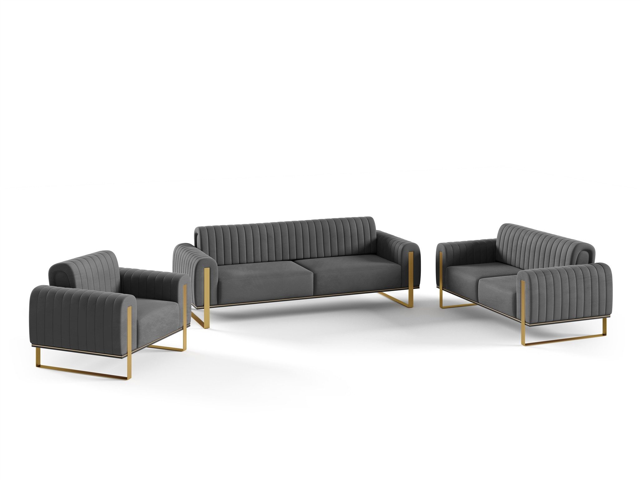 Fun Möbel Polstergarnitur Sofaset Designersofas VALERIE 3-2-1 in Stoff Elis günstig online kaufen