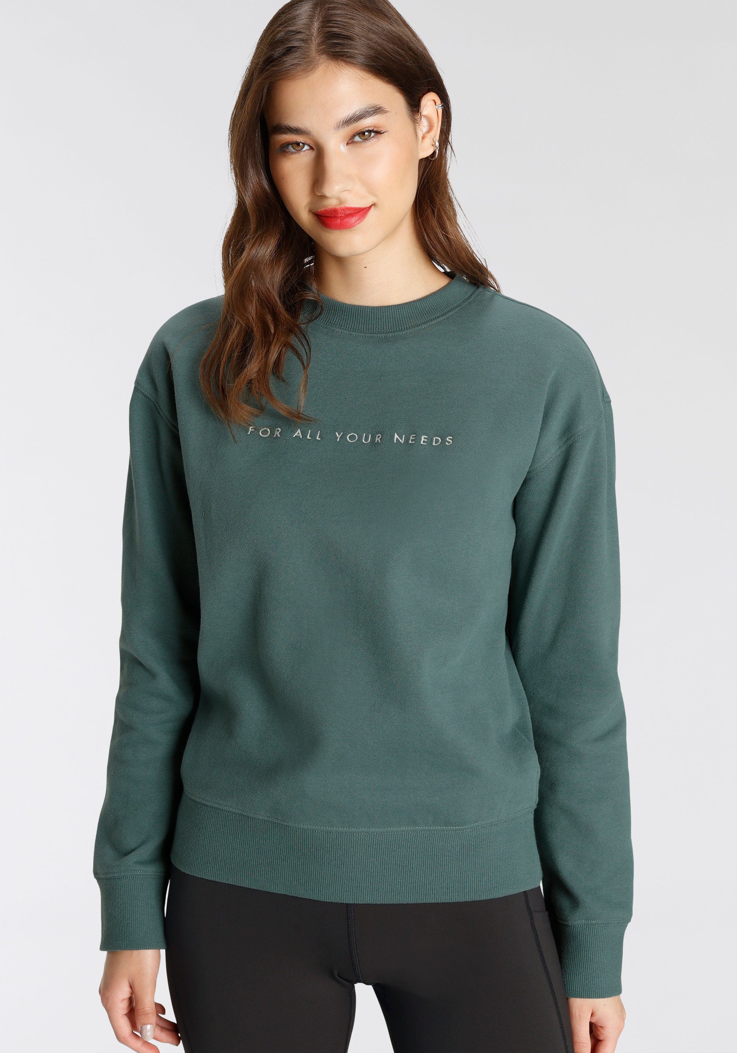 FAYN SPORTS Sweatshirt Crew Neck mit Logostickerei